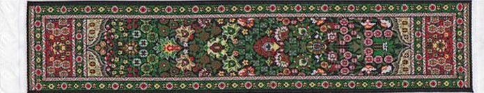 Dollhouse Miniature Narrow Runner Carpet Rug Green & Red 1:12 Scale - Image 2