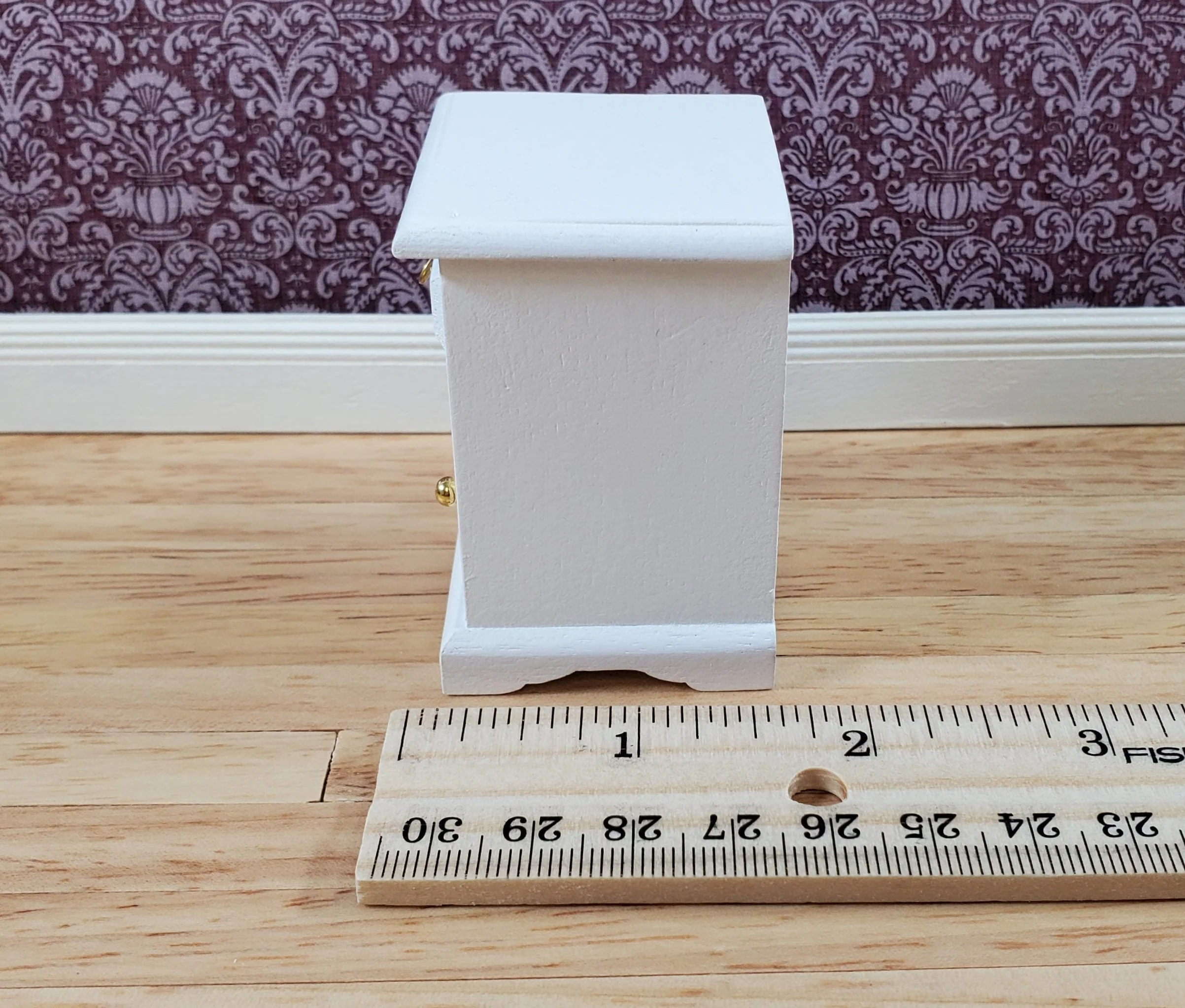 Dollhouse Miniature Nightstand Side Table with Drawer White 1:12 Scale Furniture - Image 7