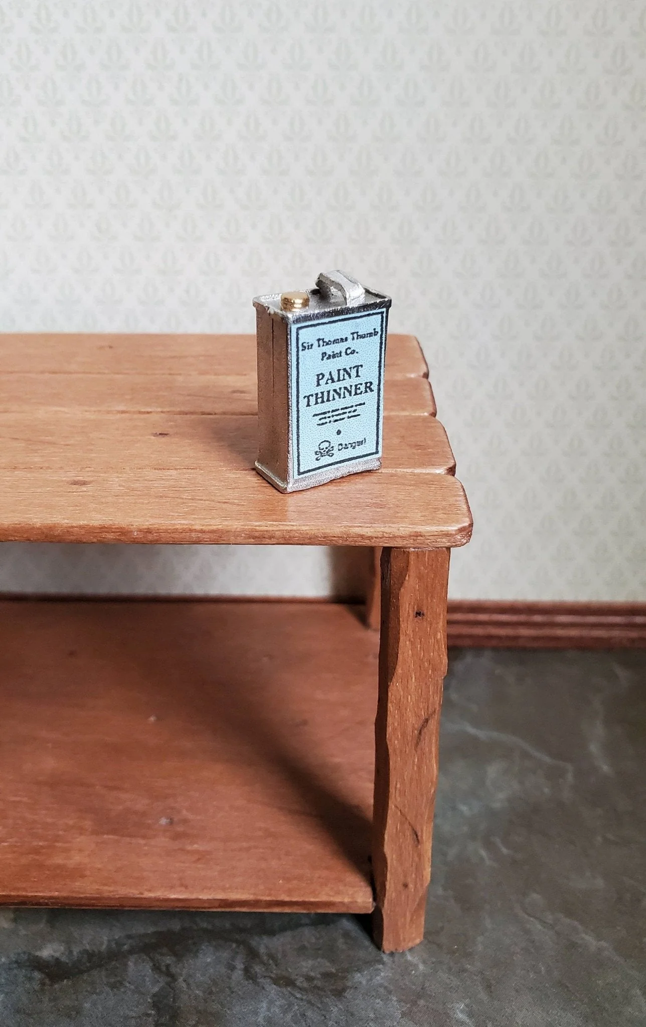 Dollhouse Miniature Paint Thinner Metal Can Sir Thomas Thumb 1:12 Scale - Image 2