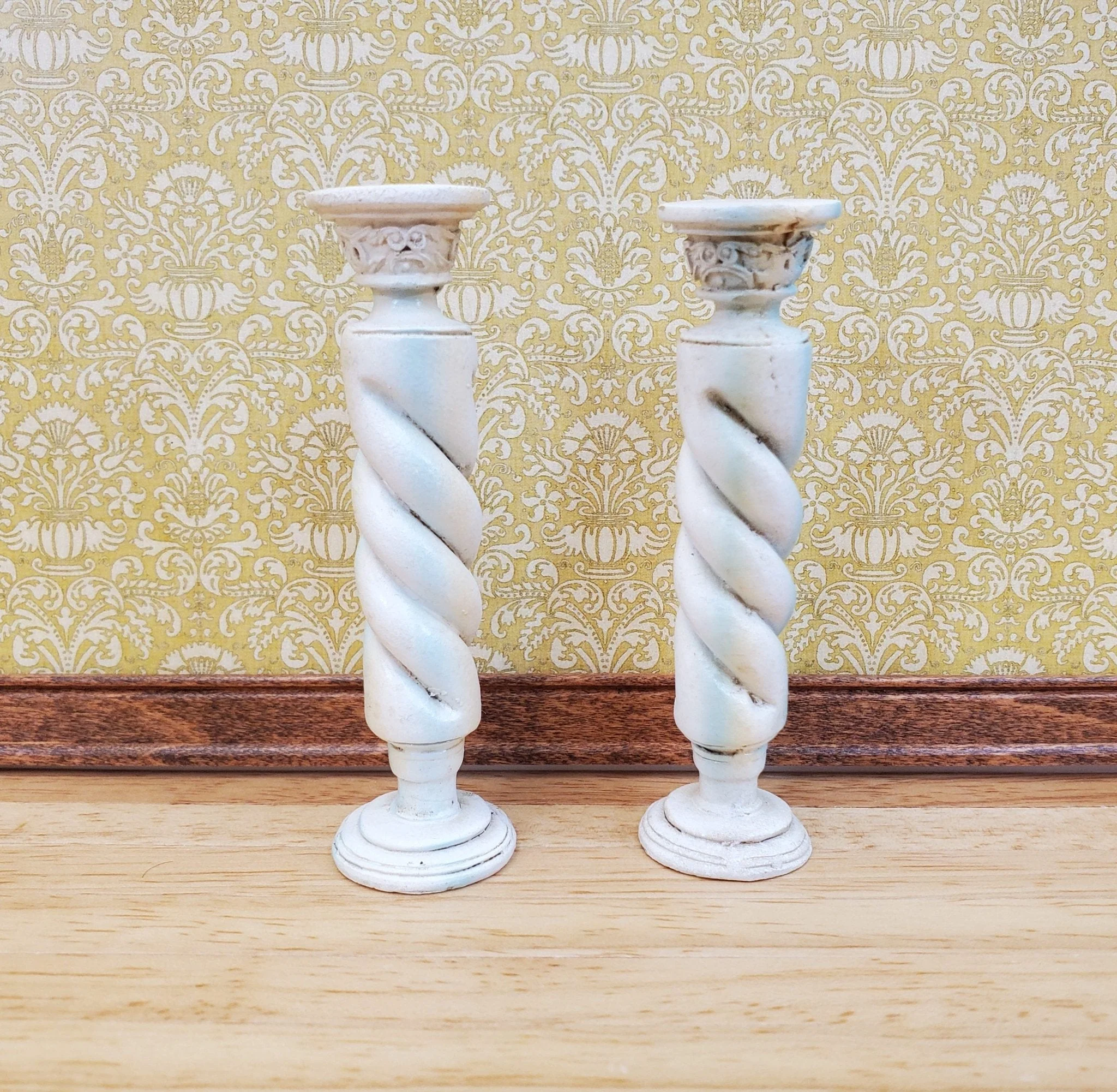 Dollhouse Miniature Pedestal Column Twist Plant Stand 1:12 Scale Decor