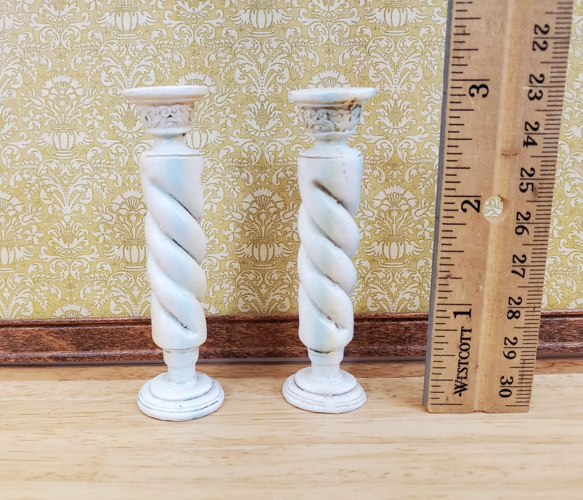 Dollhouse Miniature Pedestal Column Twist Plant Stand 1:12 Scale Decor - Image 3