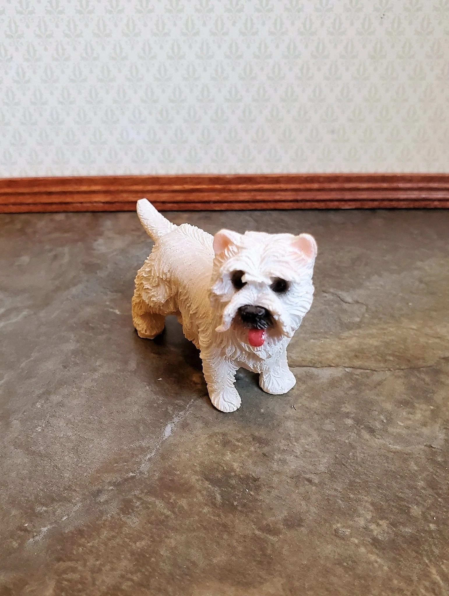 Dollhouse Miniature Puppy Dog Westie 1:12 Scale Pet West Highland Terrier Standing - Image 2