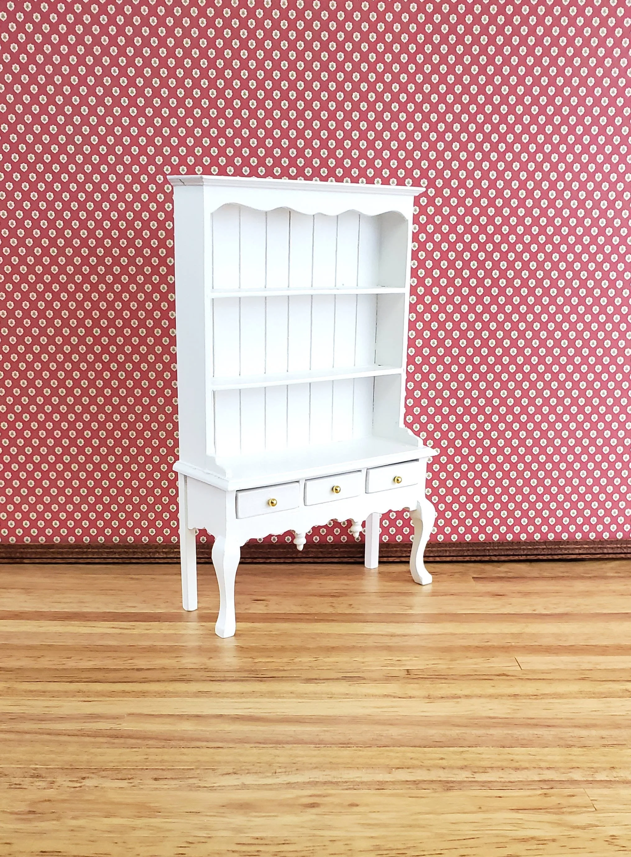 Dollhouse Miniature Queen Kitchen Cupboard Hutch White Anne Style 1:12 Scale Furniture