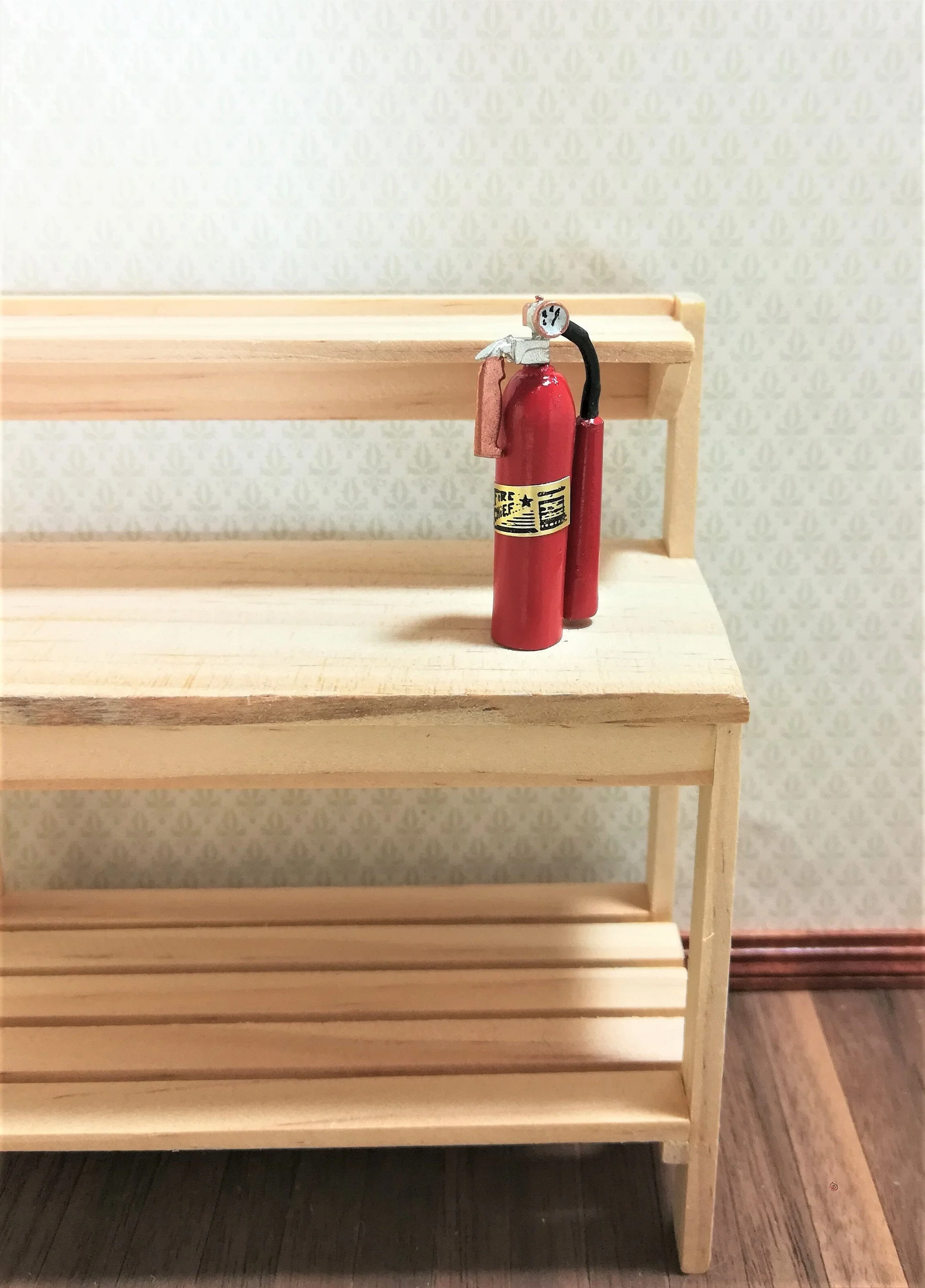 Dollhouse Miniature Red Fire Extinguisher Sir Thomas Thumb 1:12 Scale Metal - Image 2