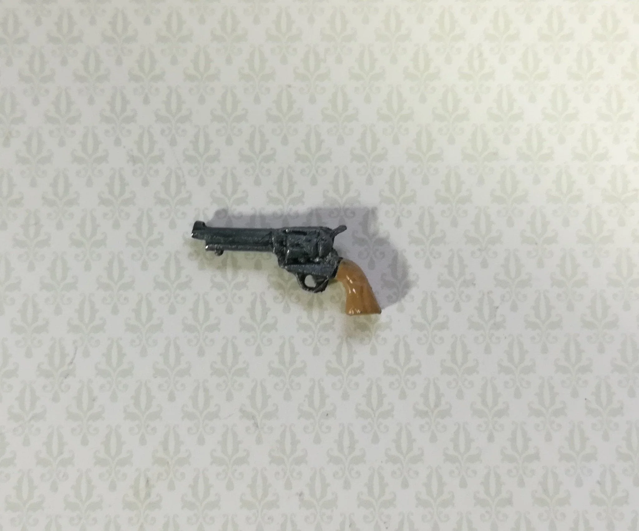 Dollhouse Miniature Revolver Handgun Western Style 1:12 Scale Painted Metal