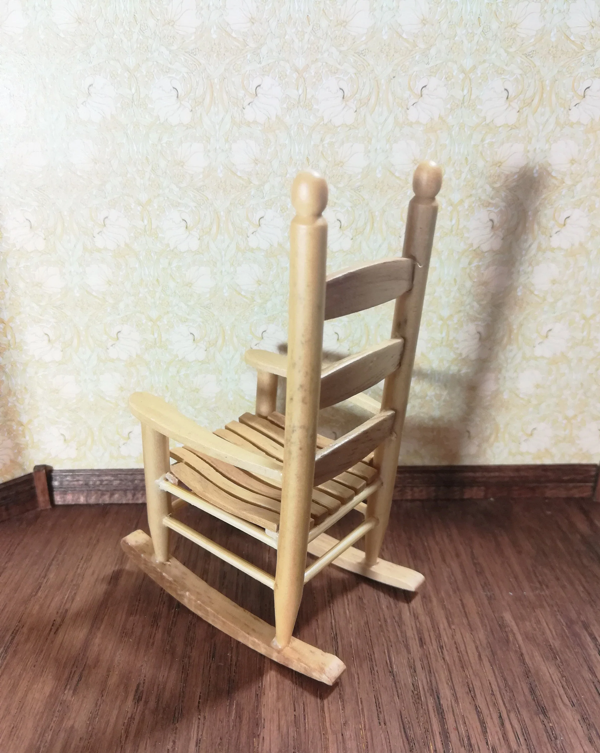 Dollhouse Miniature Rocking Chair Oak Classic Style 1:12 Scale Furniture - Image 3