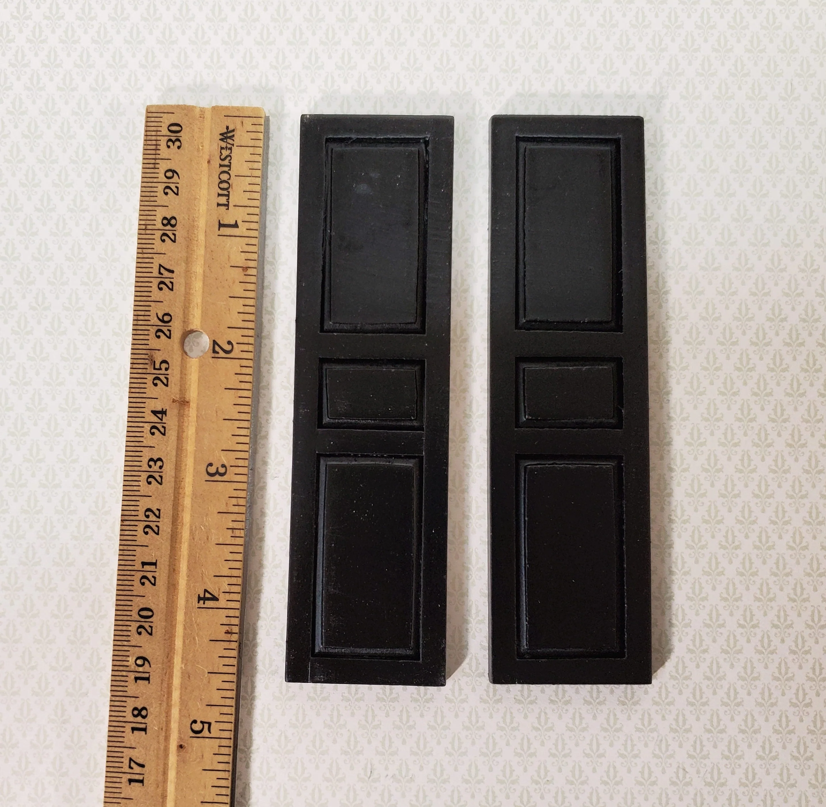 Dollhouse Miniature Shutters 3 Panel 1 Pair BLACK 1:12 Scale 4 5/8" CLA75021 - Image 3