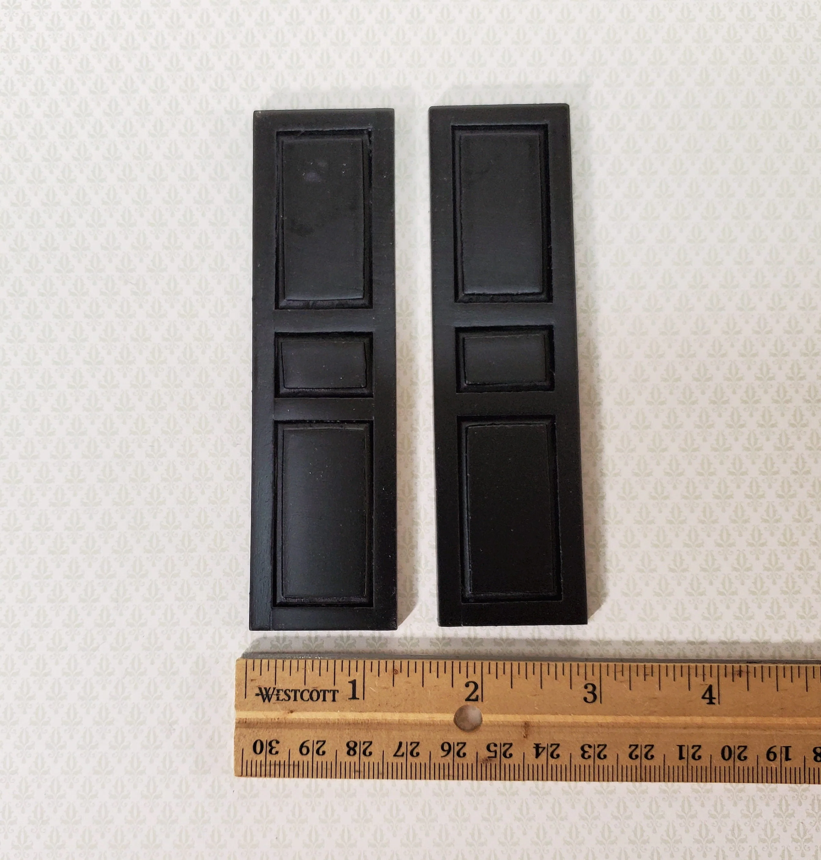 Dollhouse Miniature Shutters 3 Panel 1 Pair BLACK 1:12 Scale 4 5/8" CLA75021 - Image 4