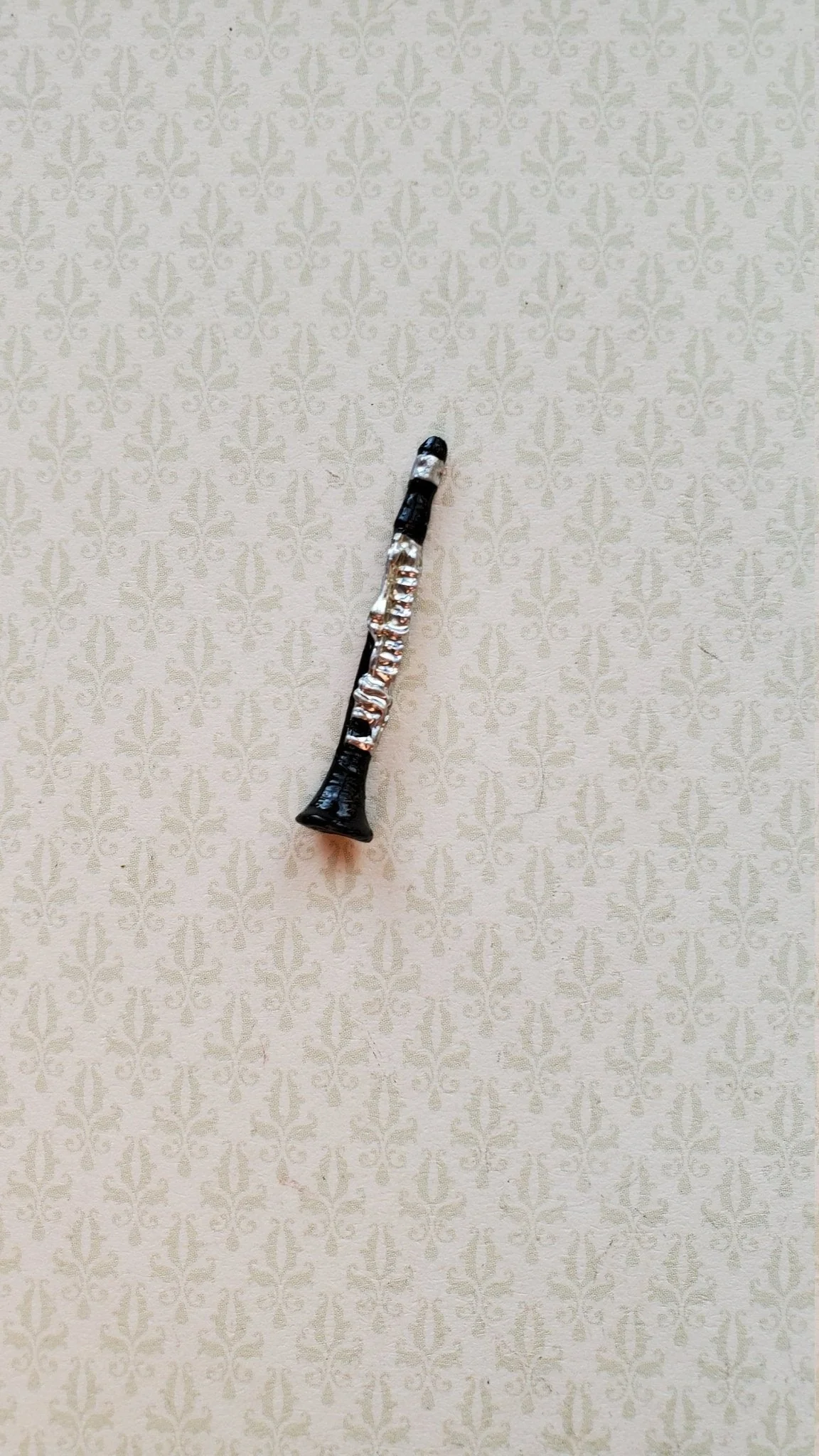 Dollhouse Miniature Small Clarinet 1 1/8" 1:12 or Half Scale Instrument