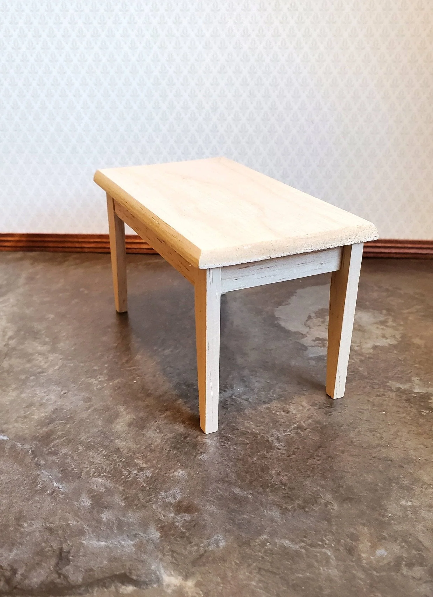 Dollhouse Miniature Small Kitchen or Dining Room Table Unfinished 1:12 Scale Furniture - Image 2