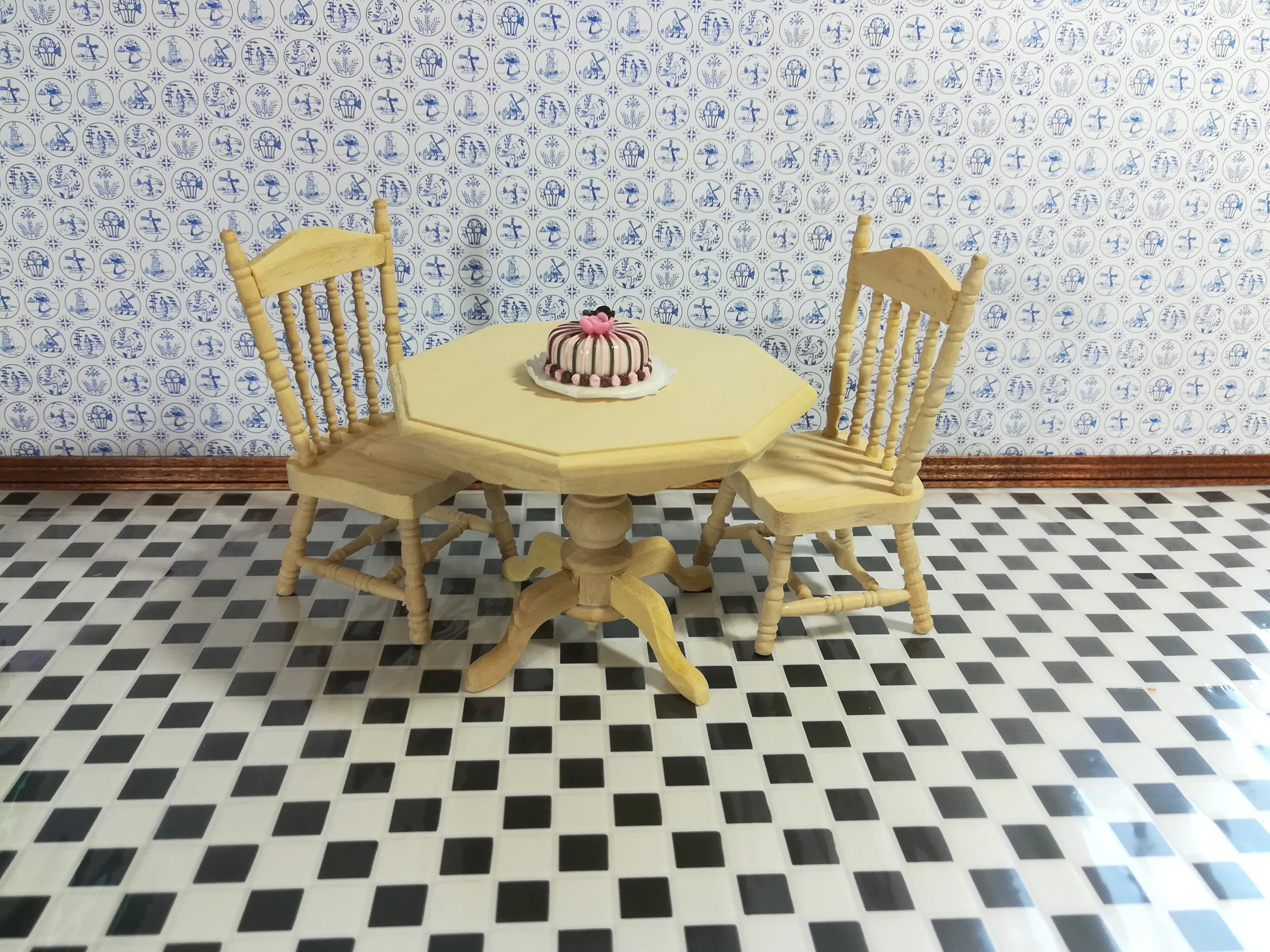 Dollhouse Spindle Back Kitchen Chair Unpainted Wood 1:12 Scale Miniature - Image 3