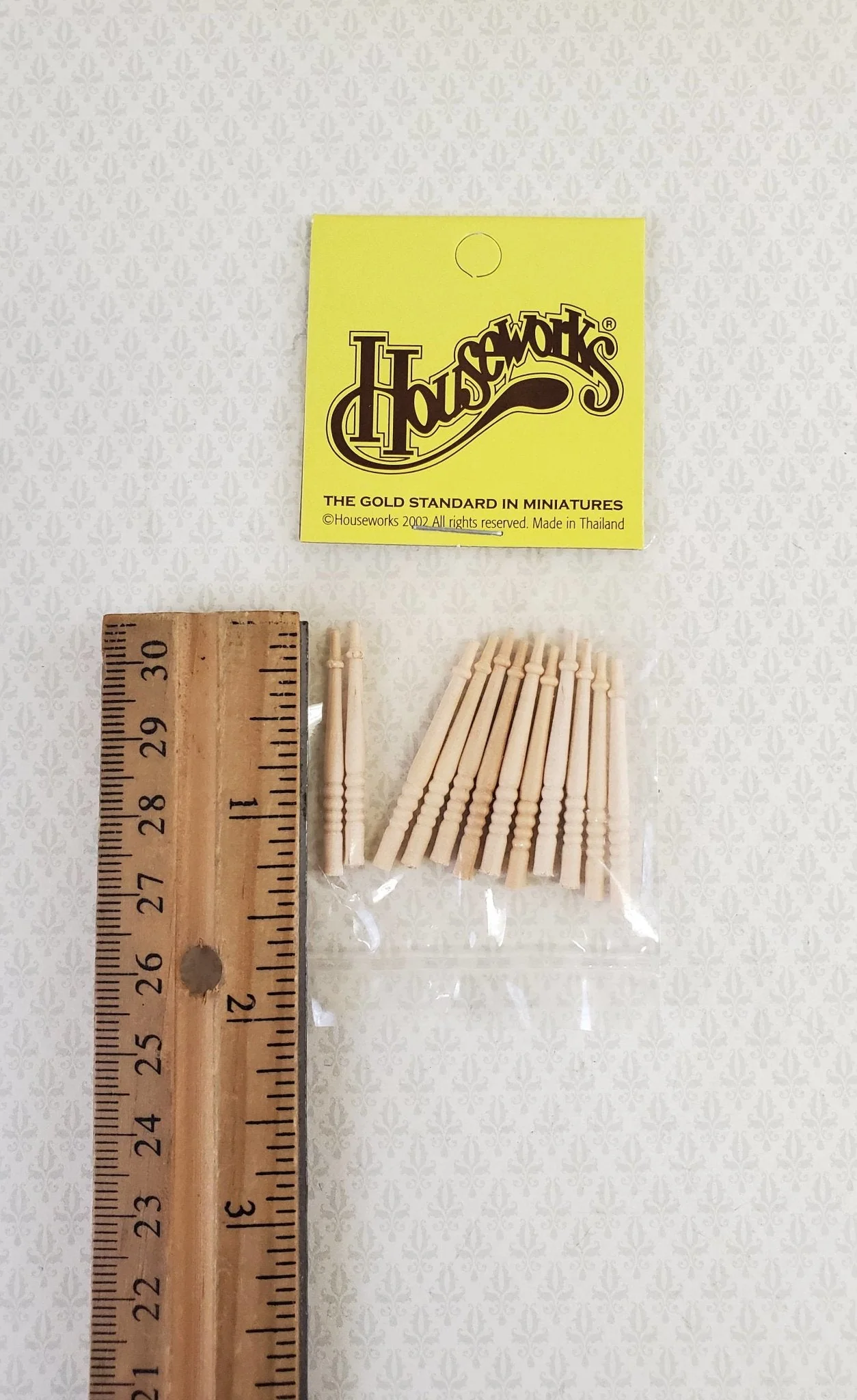 Dollhouse Miniature Spindles 1:24 HALF SCALE Stair or Porch 1 1/4" Set of 12 HWH7019 - Image 2