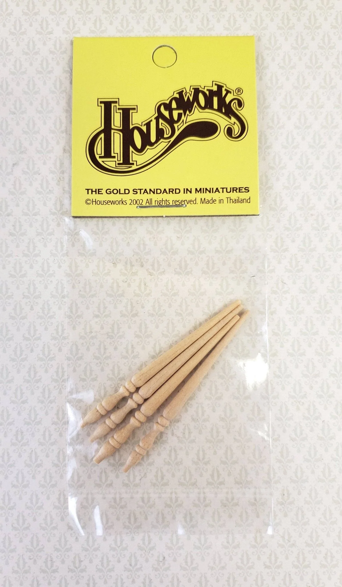 Dollhouse Miniature Spindles Furniture Legs or Posts Wood 4 Pieces 1:12 Scale 2" HW12014