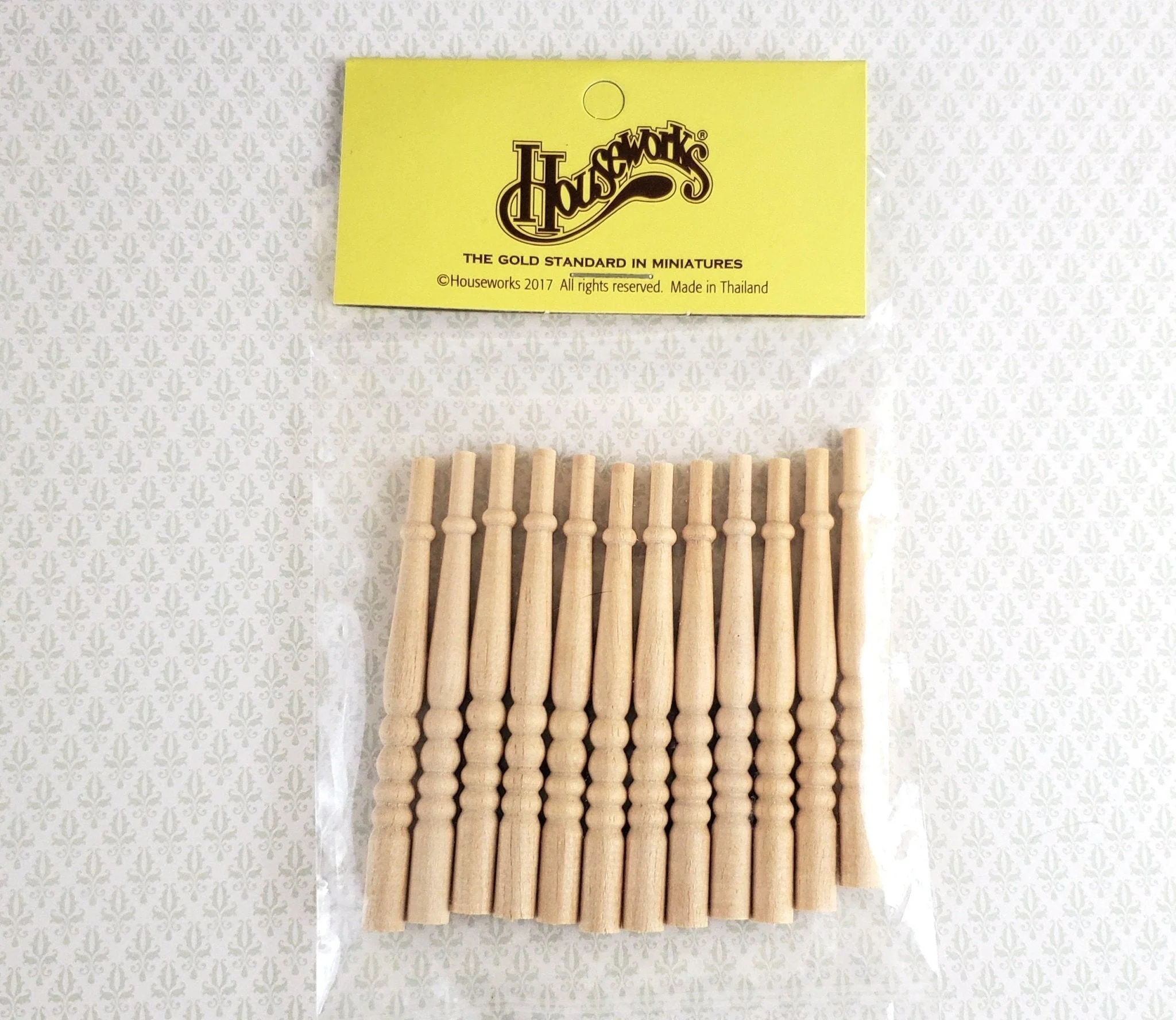 Dollhouse Miniature Spindles Stair Balusters 1:12 Scale 2 5/8" Tall Houseworks 7009
