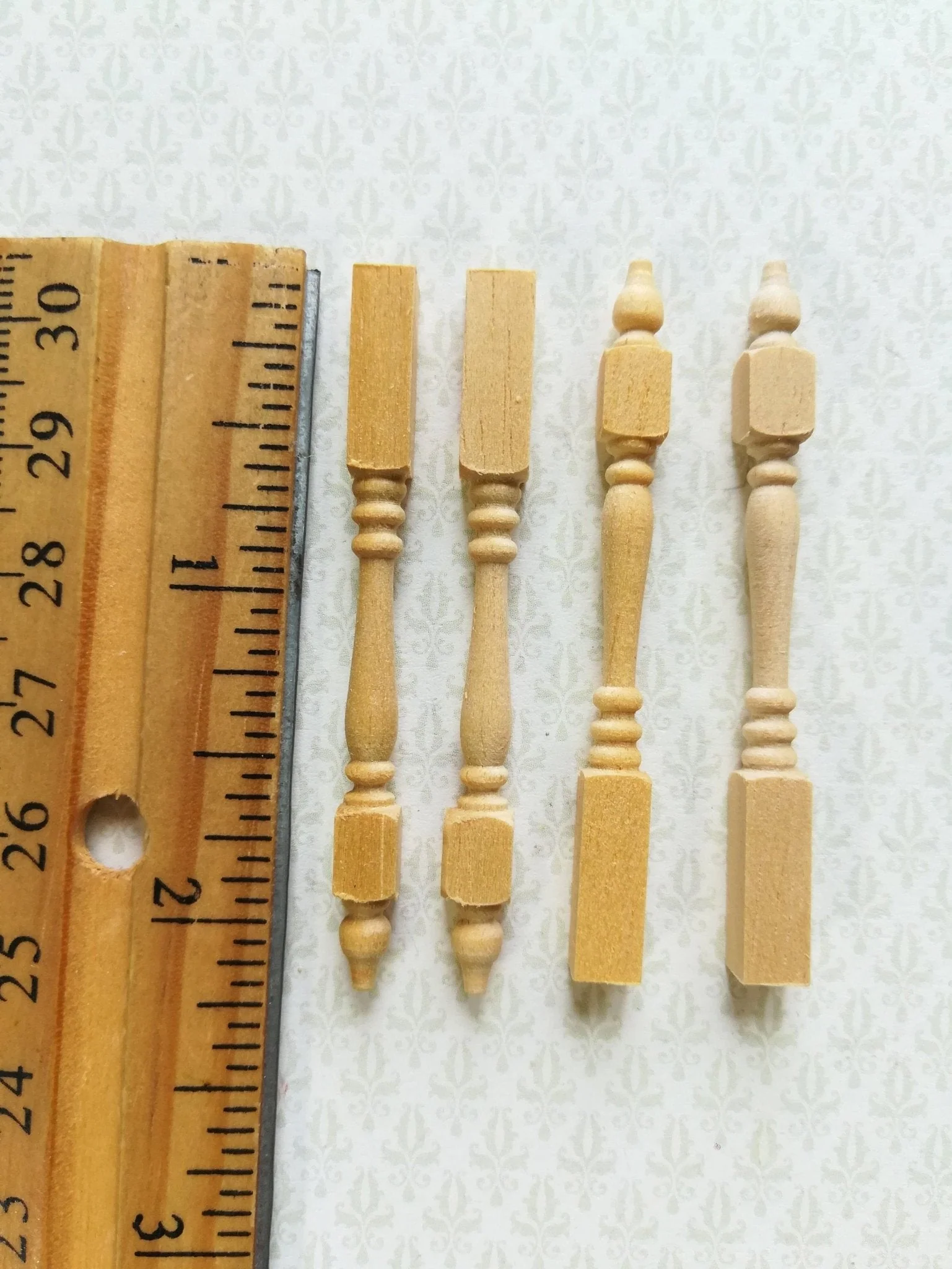 Dollhouse Miniature Spindles Table Legs Wood 4 Pieces 1:12 Scale 2 3/16" Long - Image 3
