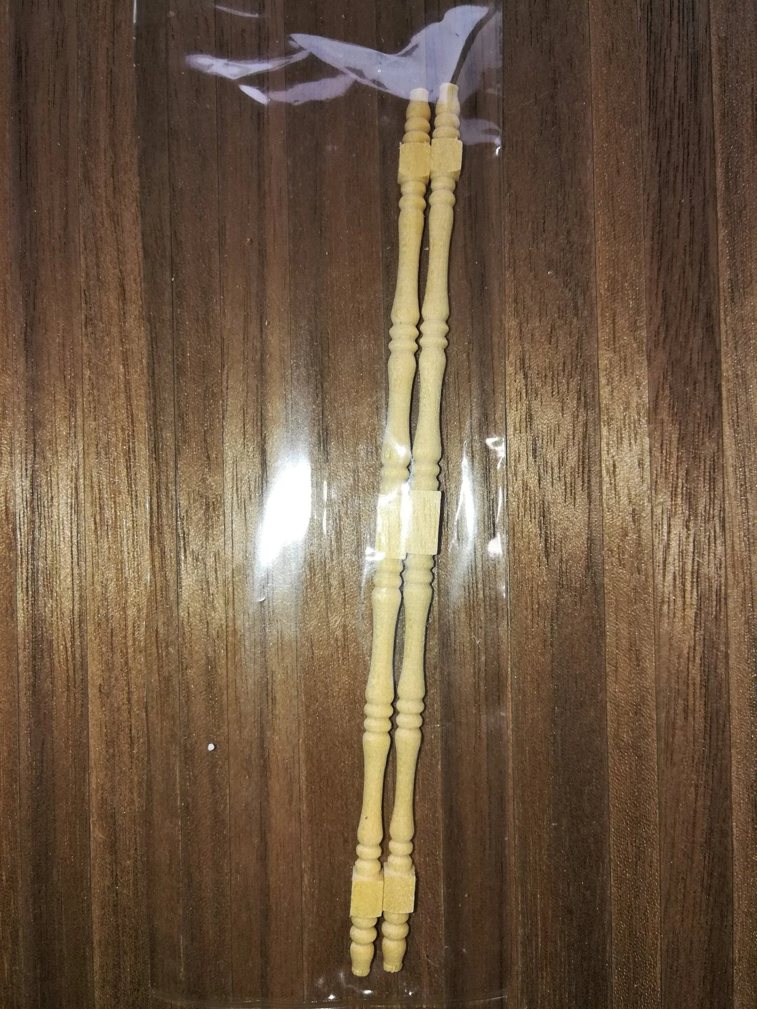 Dollhouse Miniature Spindles Tall Wood 2 Pieces 1:12 Scale 4 3/4" Long HW12022 - Image 2