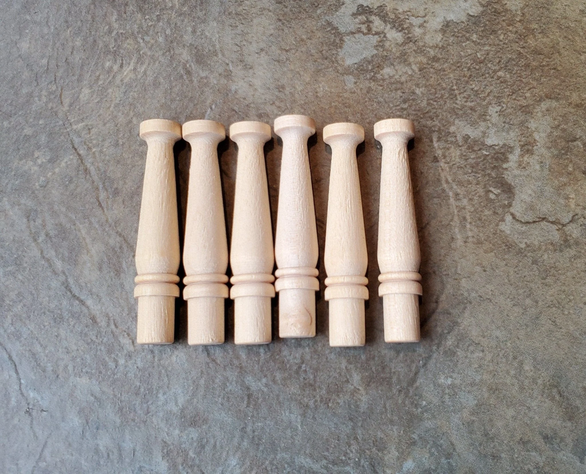Dollhouse Miniature Spindles Wood for Building Urn Style x6 1:12 Scale 2" Long