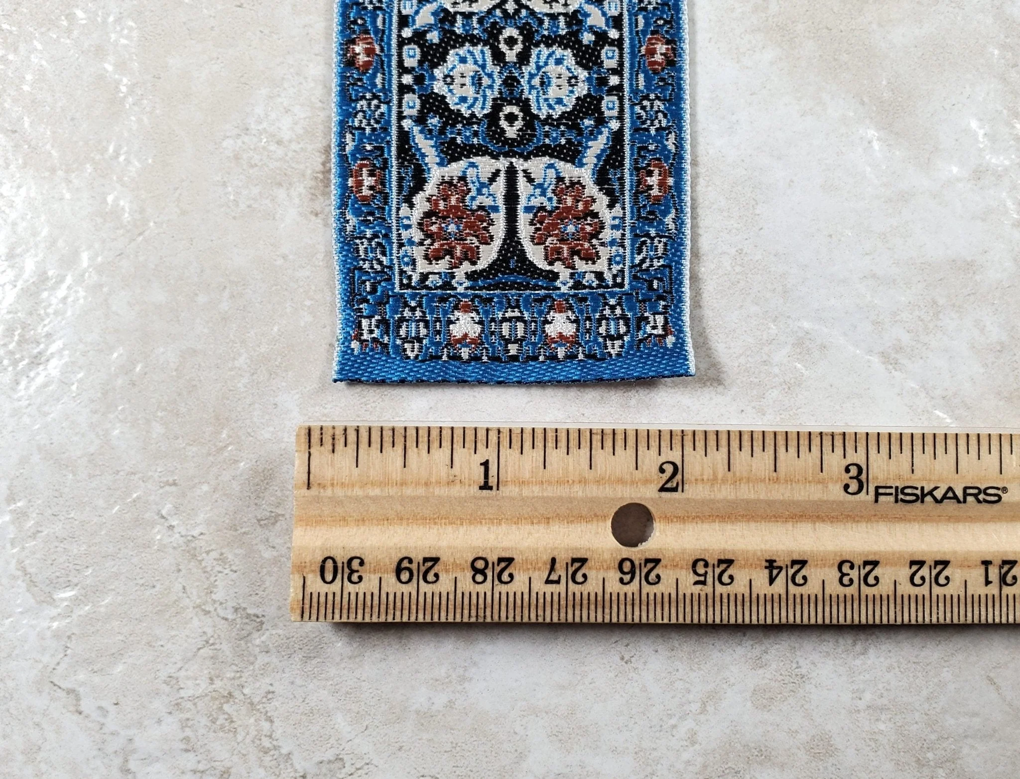 Dollhouse Stair Runner Blue Carpet Rug Woven Fabric1:12 Scale Miniature - Image 2