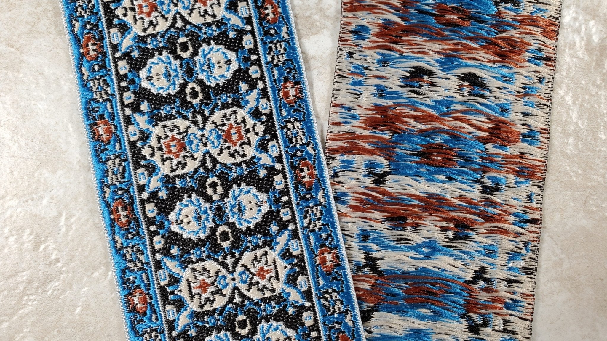 Dollhouse Stair Runner Blue Carpet Rug Woven Fabric1:12 Scale Miniature - Image 3