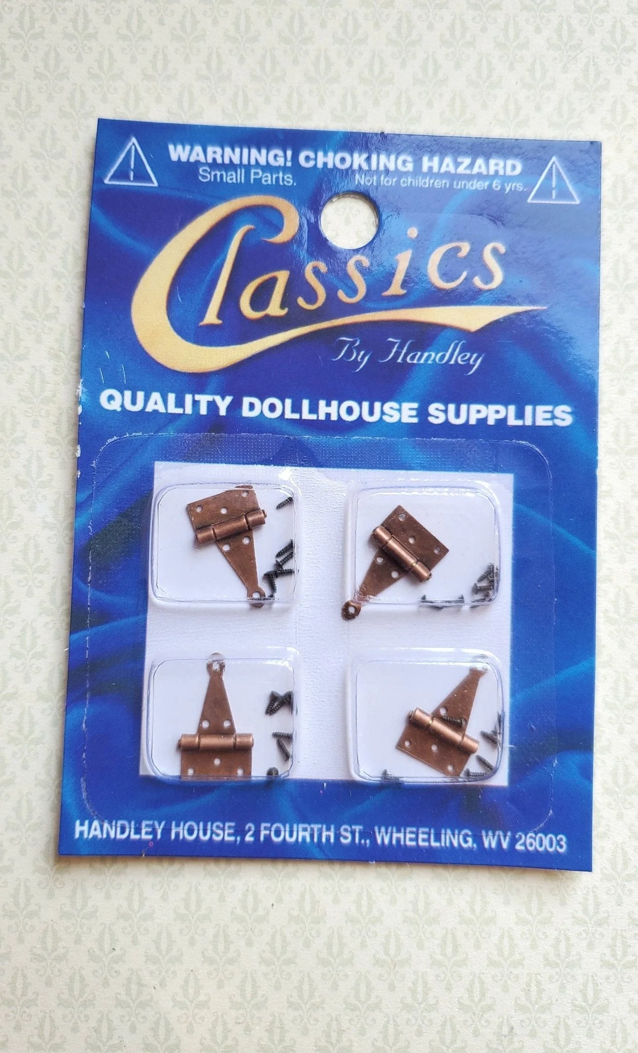 Dollhouse Miniature T Hinges Working x4 Bronze 1:12 Scale Includes Nails