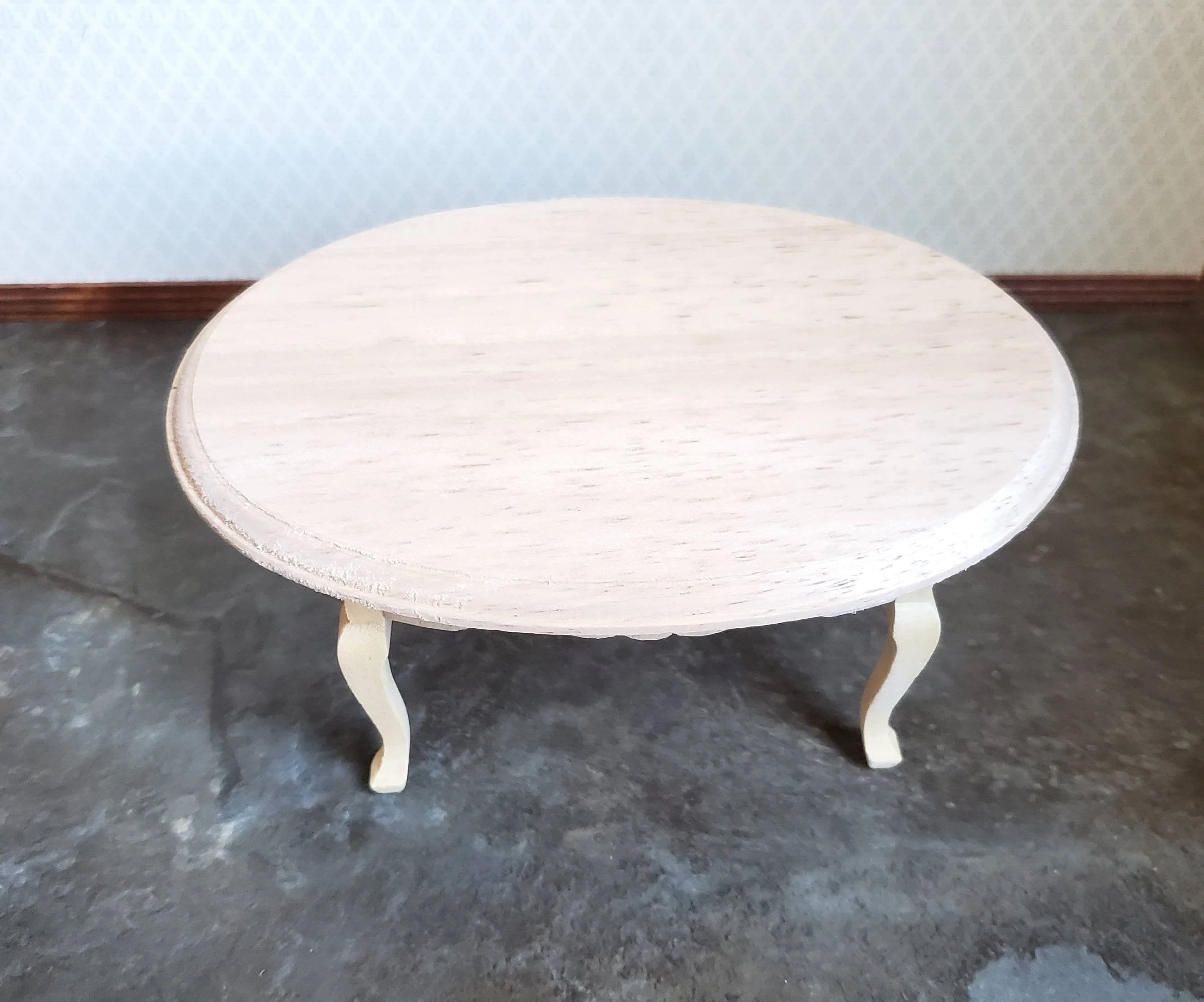 Dollhouse Miniature Table Oval Dining Room Unfinished 1:12 Scale 6" - Image 4