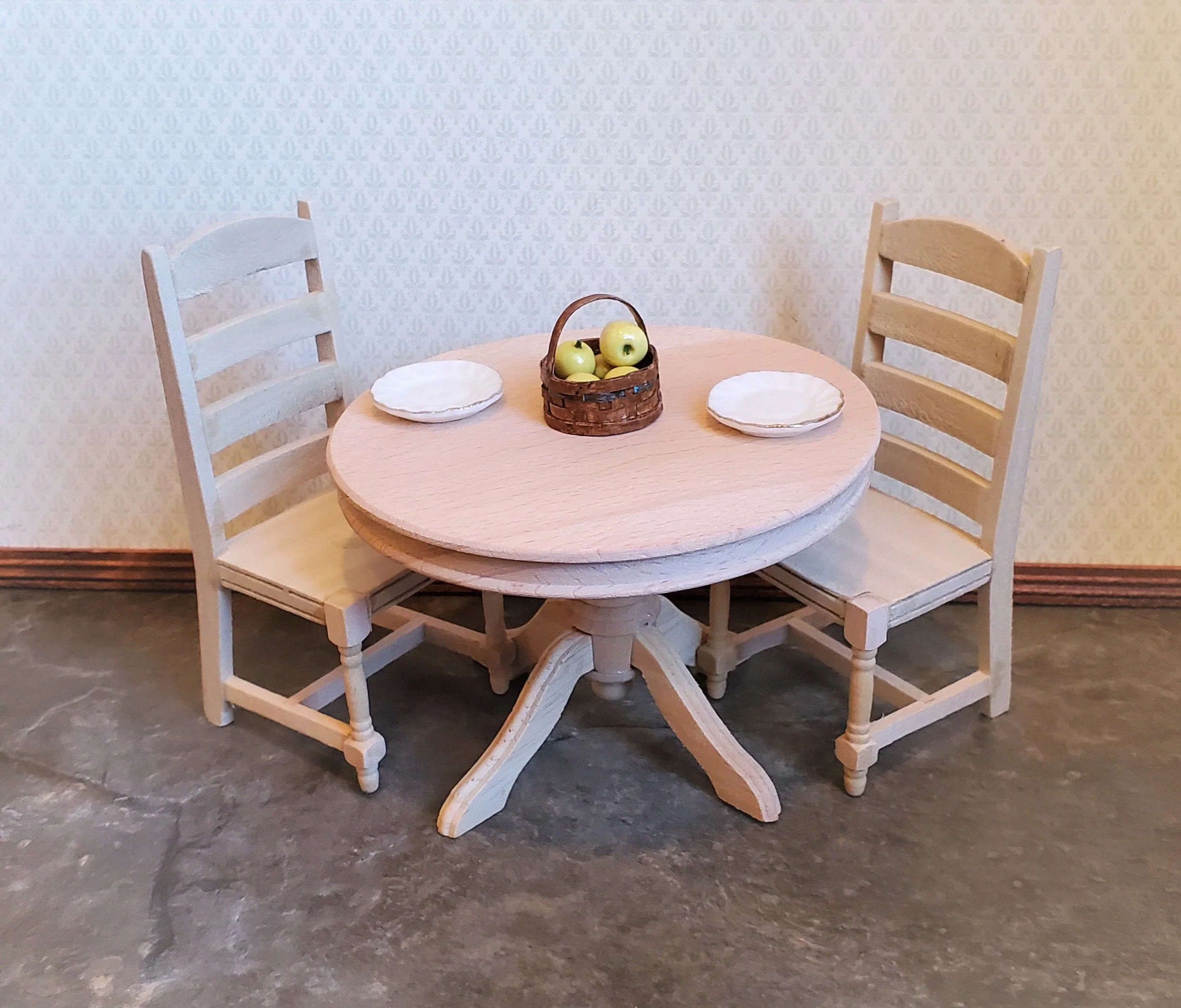 Dollhouse Miniature Table Round Pedestal Unfinished 1:12 Scale Kitchen Dining Room - Image 4