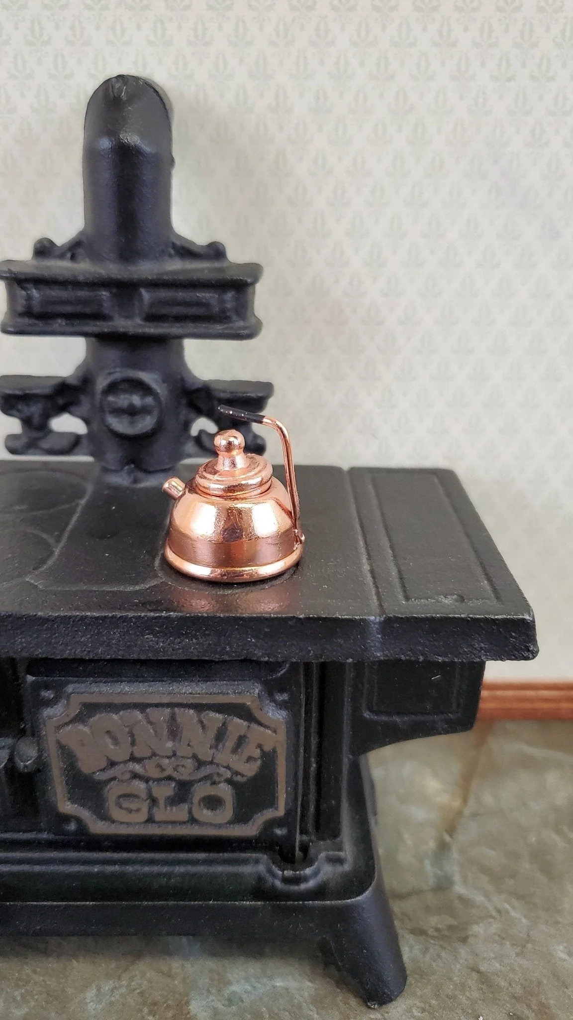 Dollhouse Miniature Teapot Tea Kettle Modern Copper 1:12 Scale Kitchen Accessories - Image 3