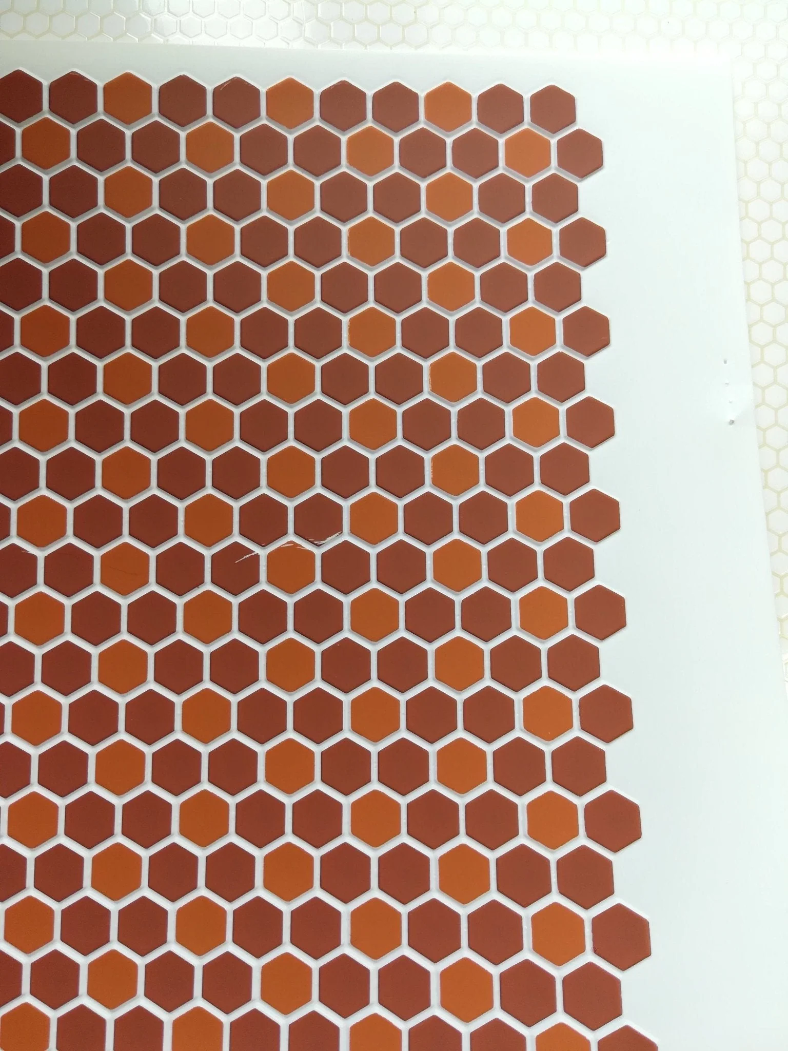 Dollhouse Miniature Terra Cotta Hexagon Faux Tile Flooring Textured 1:12 Scale - Image 2