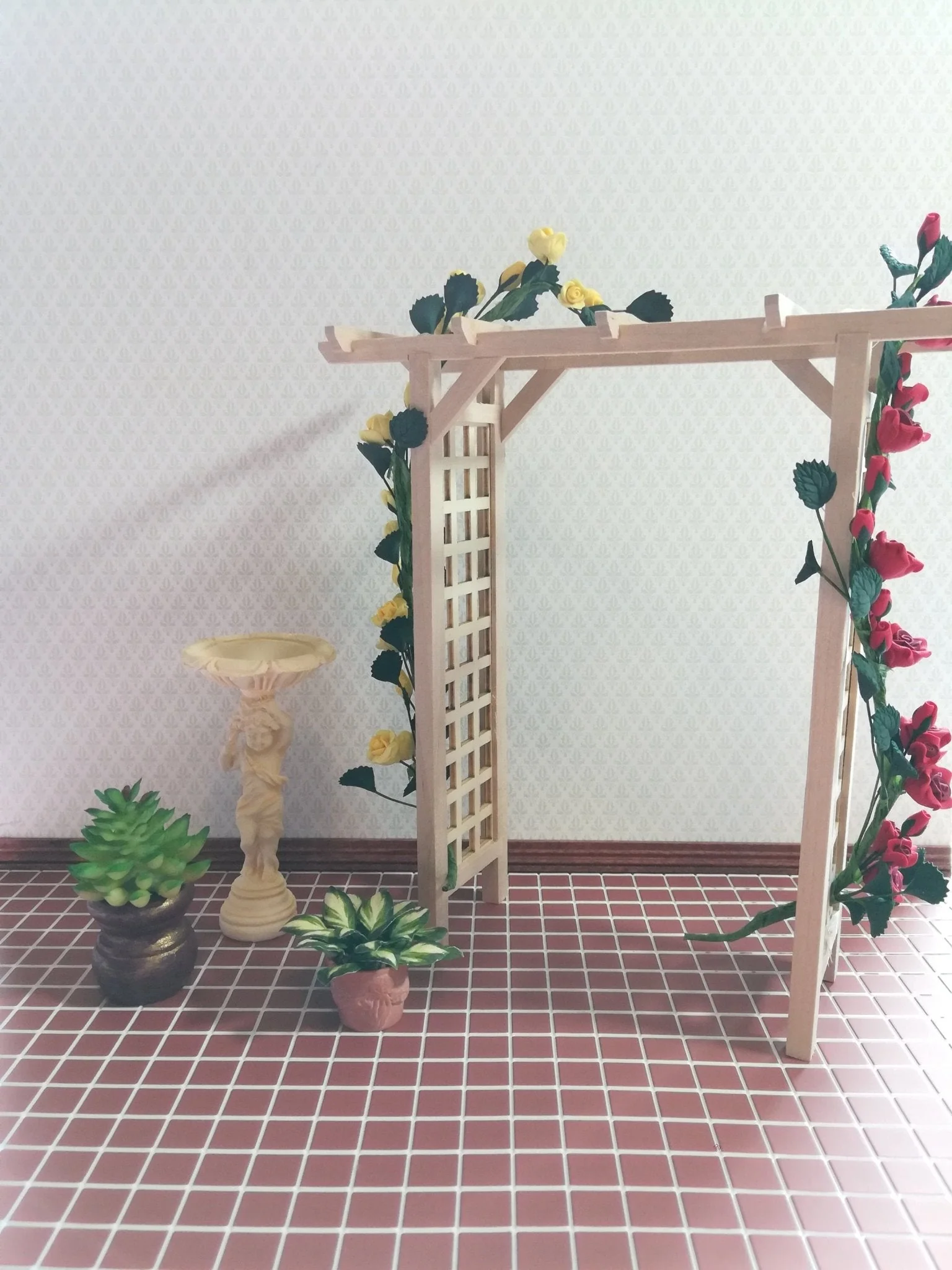 Dollhouse Miniature Terra Cotta Square Faux Tile Flooring Embossed 1:12 Scale - Image 3