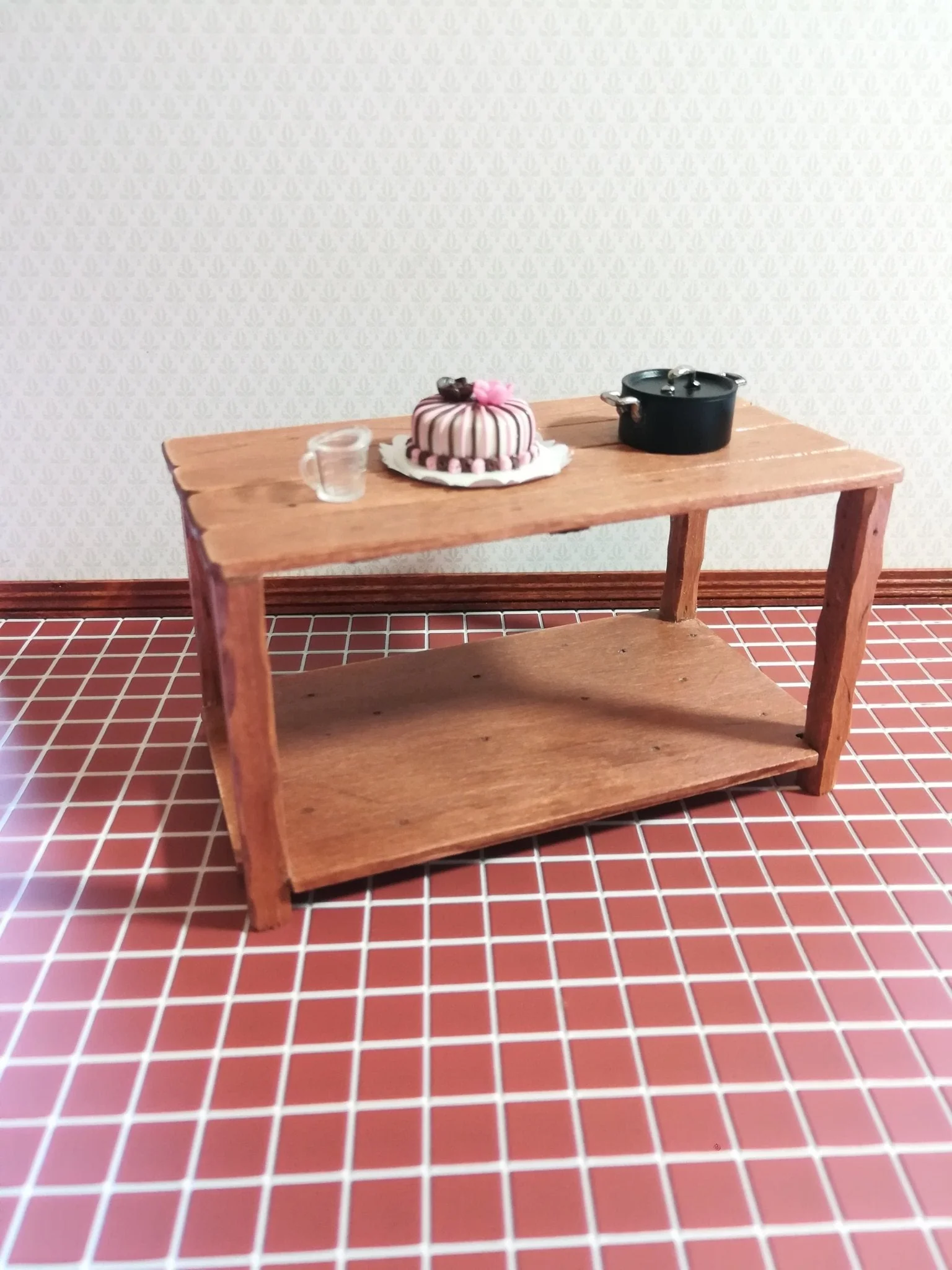 Dollhouse Miniature Terra Cotta Square Faux Tile Flooring Embossed 1:12 Scale - Image 4