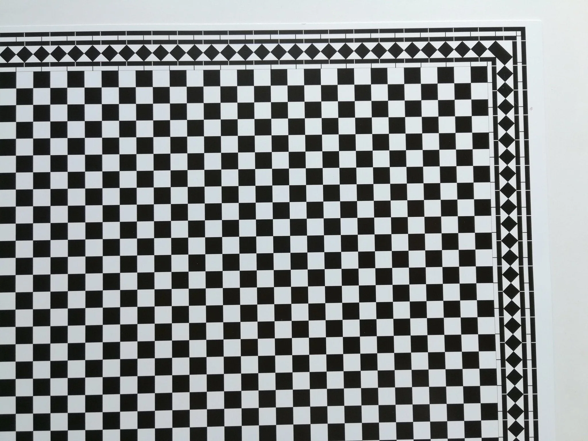 Dollhouse Miniature Tile Flooring Black & White Checked Diamonds Squares 1:12 Scale