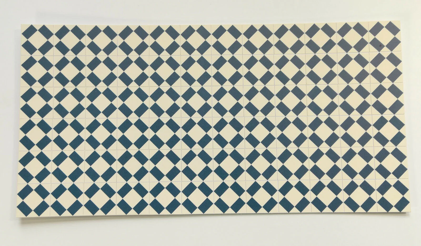 Dollhouse Miniature Tile Flooring Sheet Blue & Cream 1:12 Scale Break Off Pieces