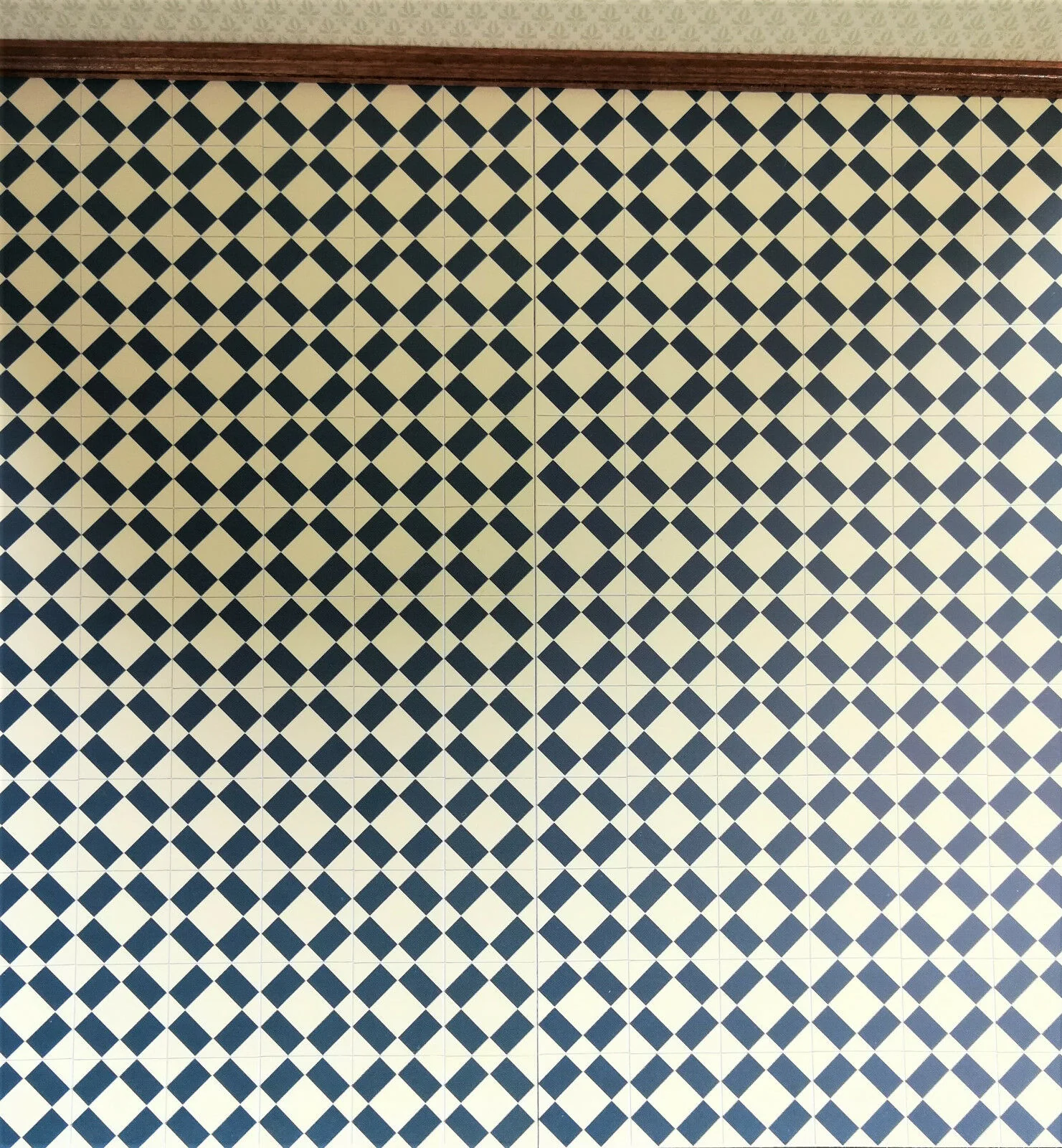 Dollhouse Miniature Tile Flooring Sheet Blue & Cream 1:12 Scale Break Off Pieces - Image 4