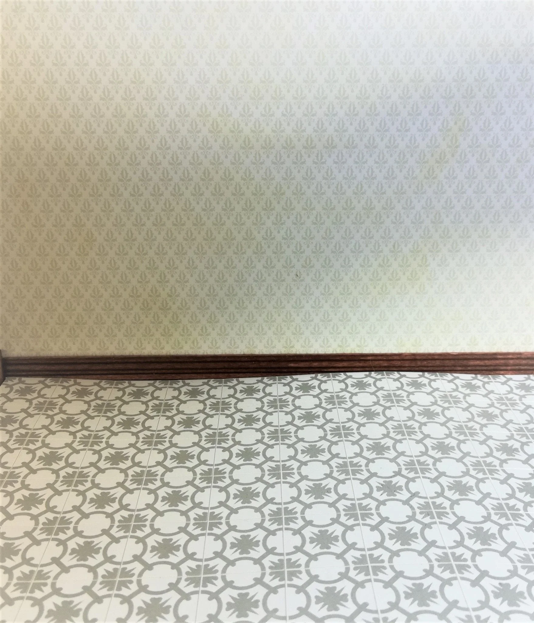 Dollhouse Miniature Tile Flooring Sheet Gray & White 1:12 Scale Break Off Pieces - Image 2