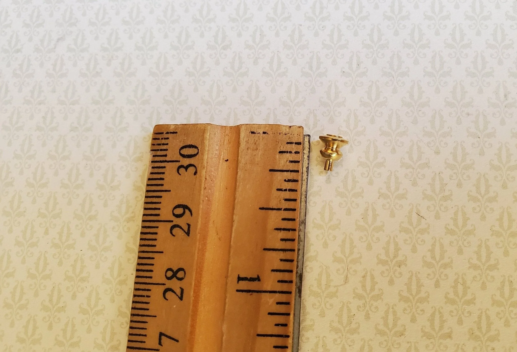 Dollhouse Miniature Tiny Gold Brass Knobs for Door or Drawer Pulls Set of 6 1:12 Scale or Fairy Garden - Image 2