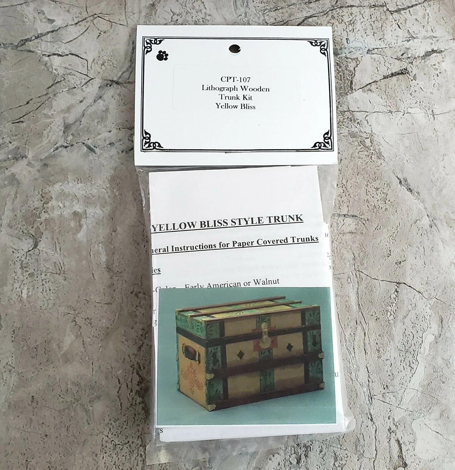 Dollhouse Miniature Trunk Kit Scandinavian Antique Style 1:12 Scale Furniture - Image 3