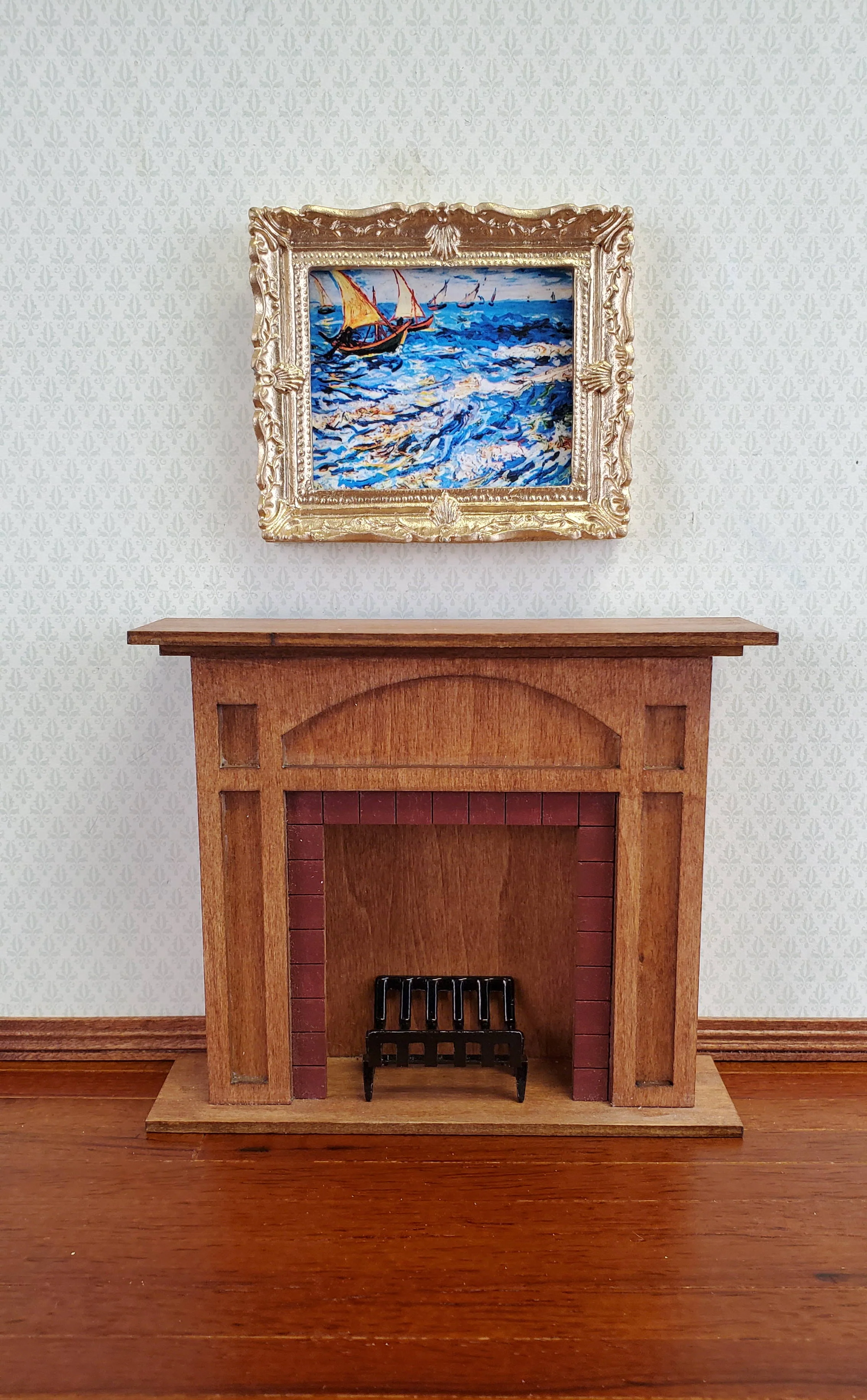 Miniature Van Gogh Fishing Boats at Sea Print Framed Print 1:12 Scale Dollhouse - Image 3