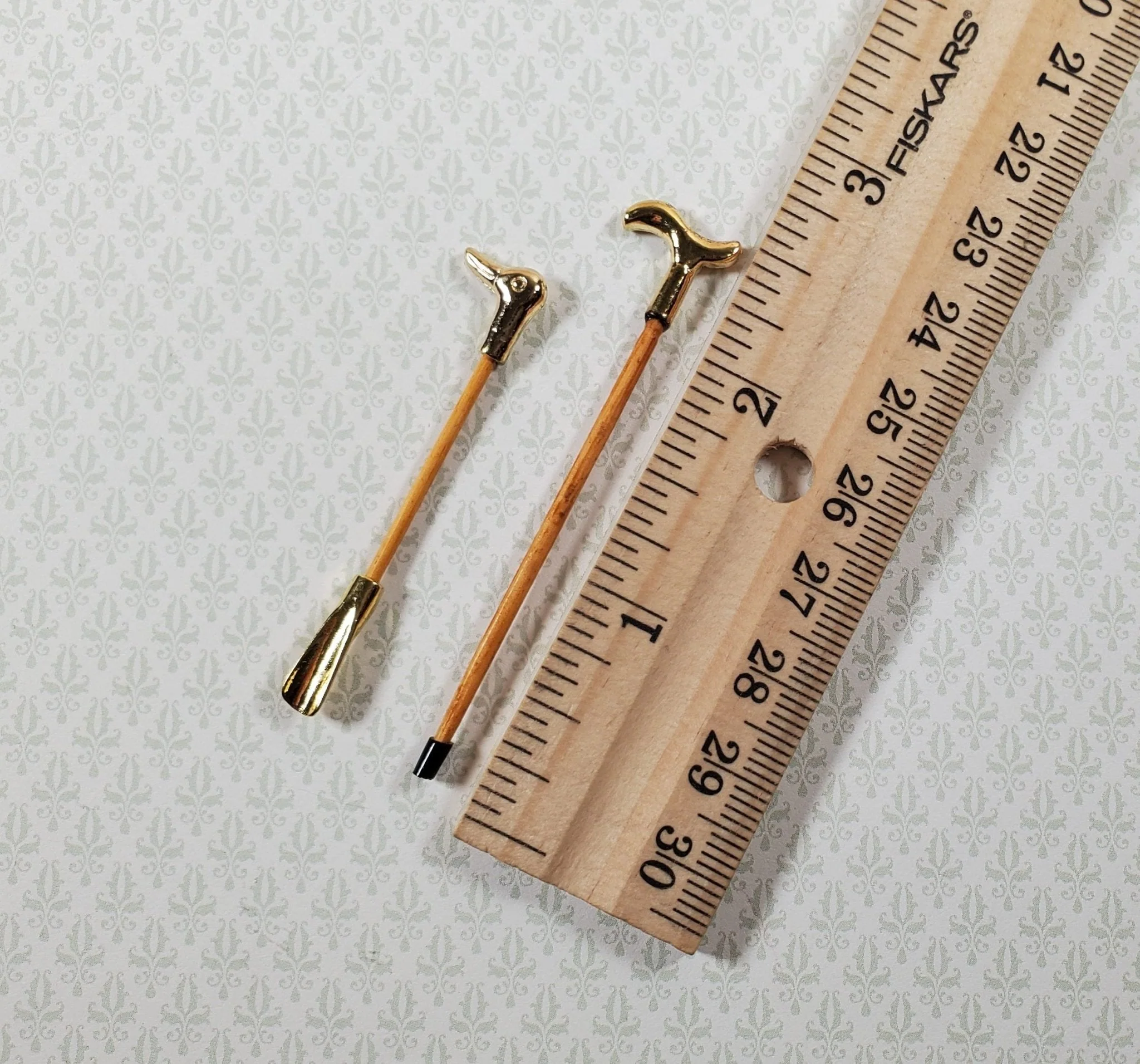 Dollhouse Walking Cane & Duck Head Shoe Horn 1:12 Scale Miniature Accessories - Image 3