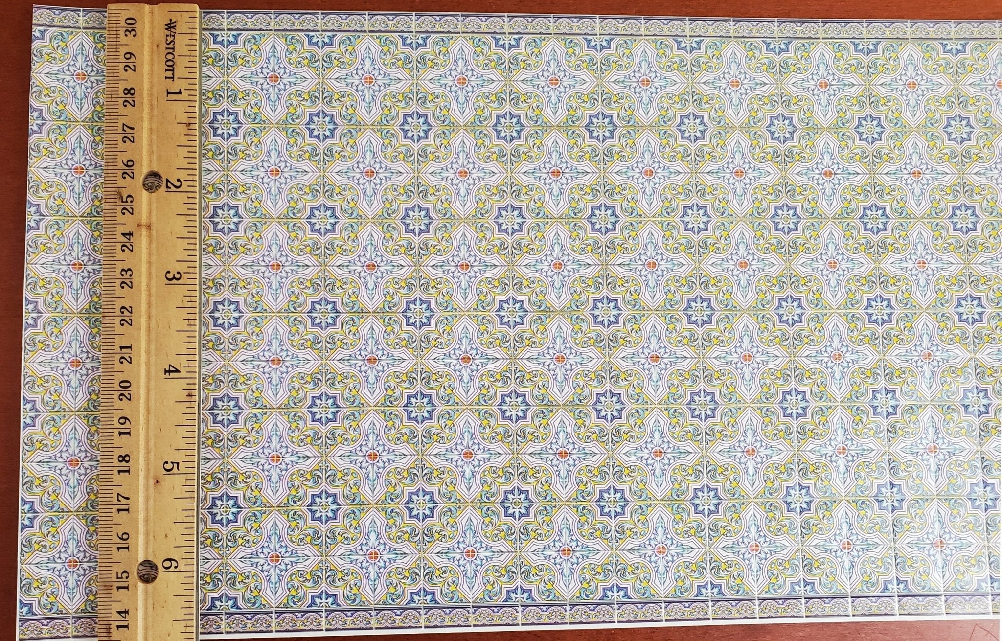 Dollhouse Miniature Wall or Floor Tiles Blues Greens Embossed 1:12 Scale World Model - Image 4