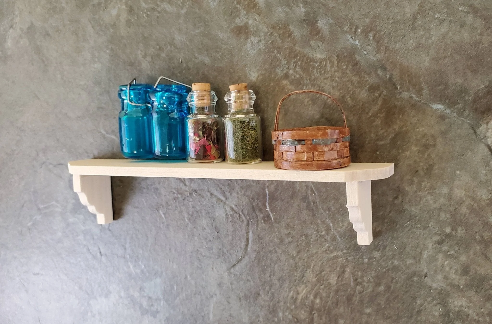 Dollhouse Miniature Wall Shelf Large Unfinished 1:12 Scale 4 3/8" - Image 7