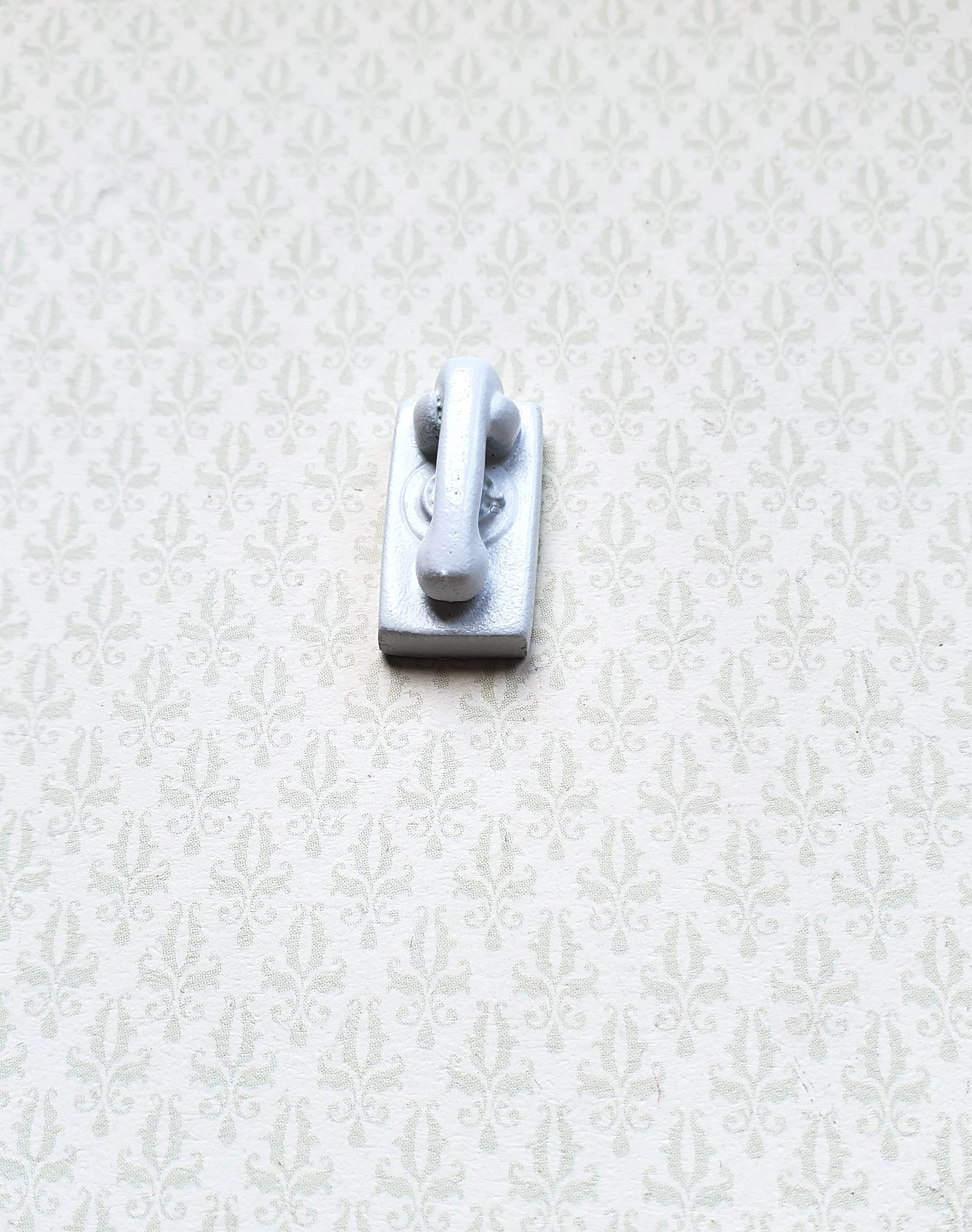 Dollhouse Miniature Wall Telephone Modern 1970s 80s Corded Push Button 1:12 Scale Phone - Image 2