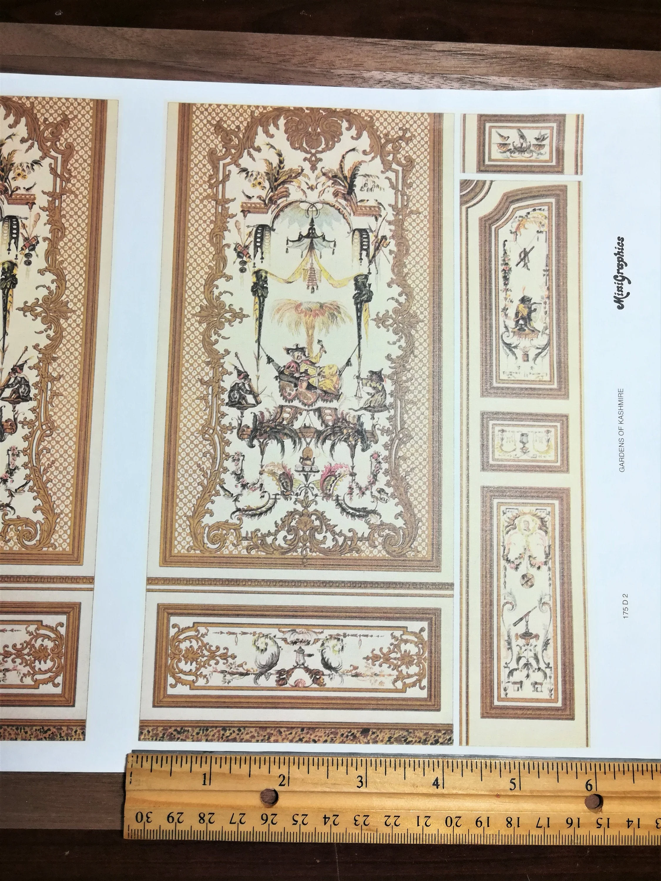 Dollhouse Miniature Wallpaper Gardens of Kashmir Wall Panels Mural MiniGraphics 1:12 Scale - Image 3