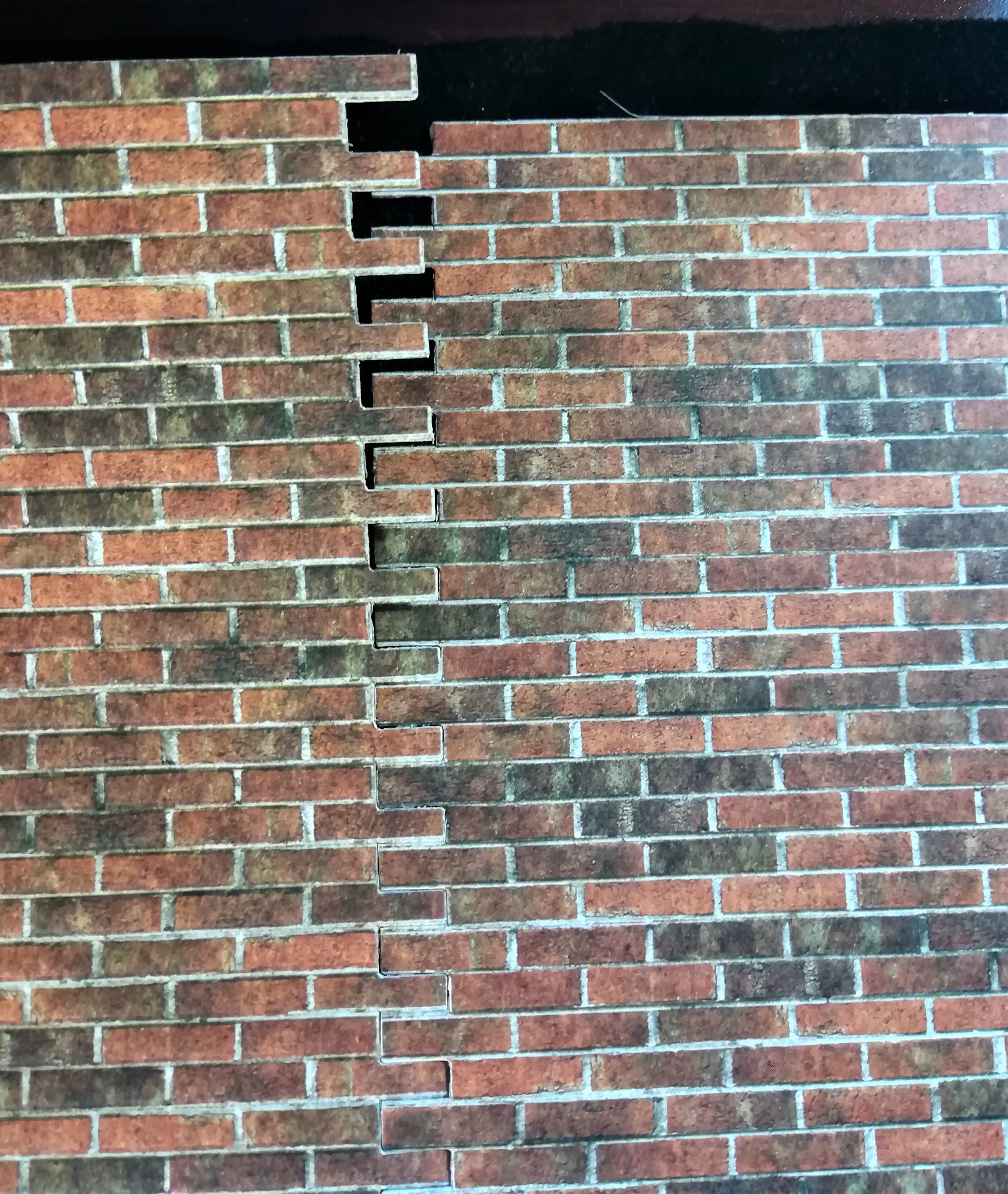Miniature Weathered Brick Seamless Embossed Paper 1:12 Scale World Model Dollhouse - Image 4