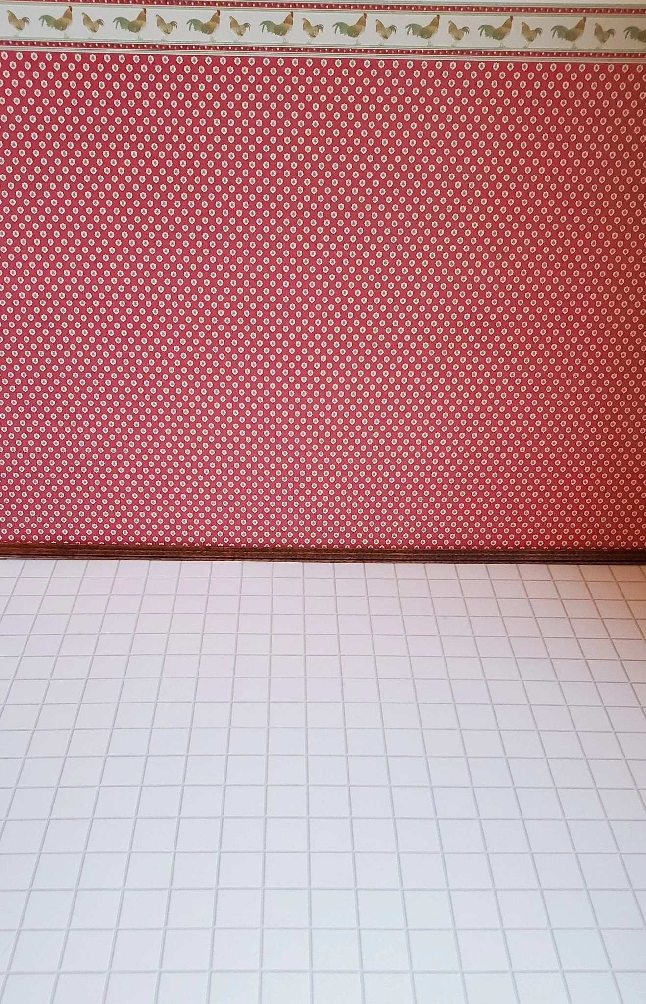 Dollhouse Miniature White Square Tile Embossed Glossy Card 1:12 Scale Light Grout - Image 2