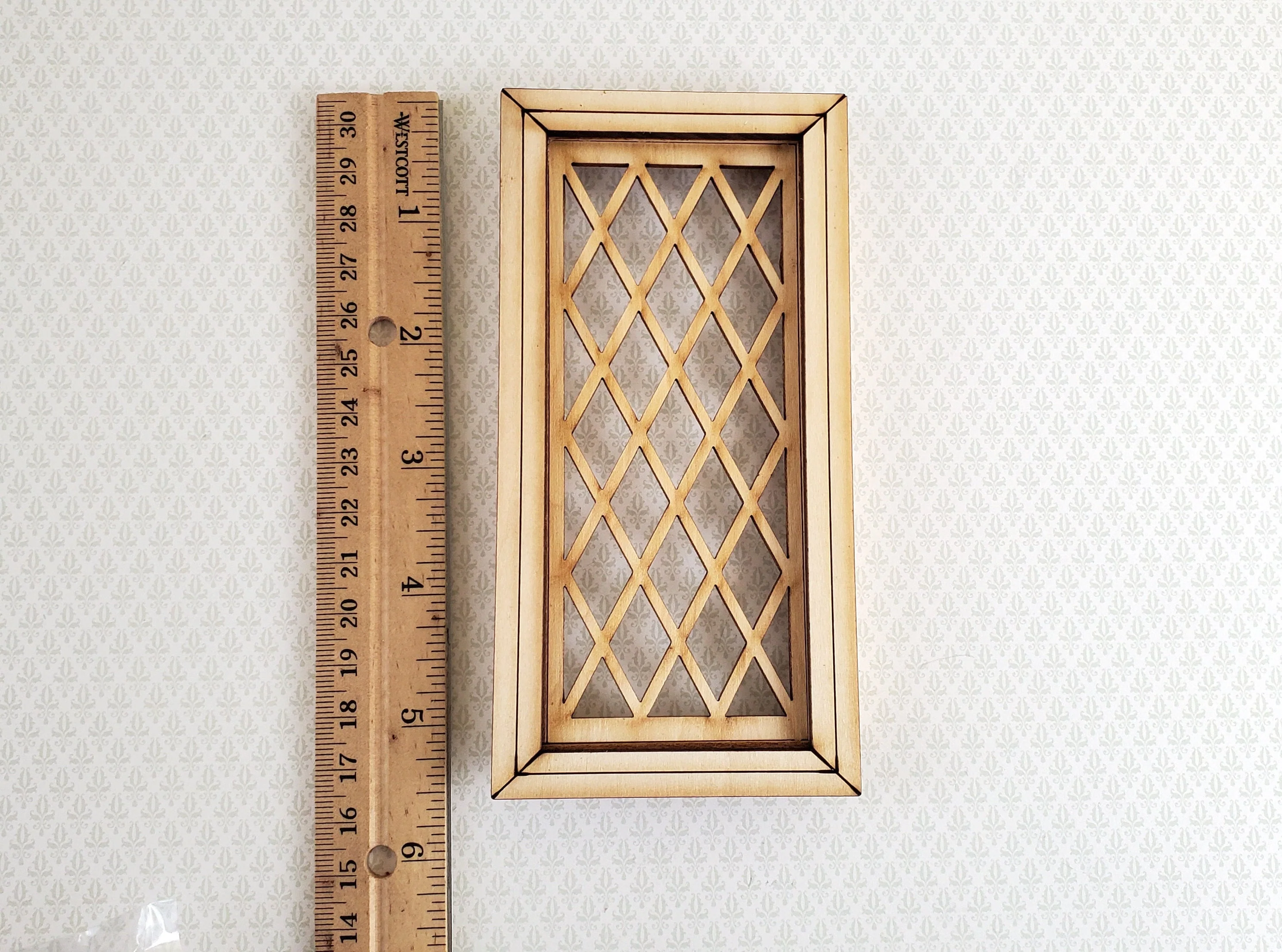 Dollhouse Window Tudor Style Diamond Pane 1:12 Scale Miniature 2114CW - Image 2