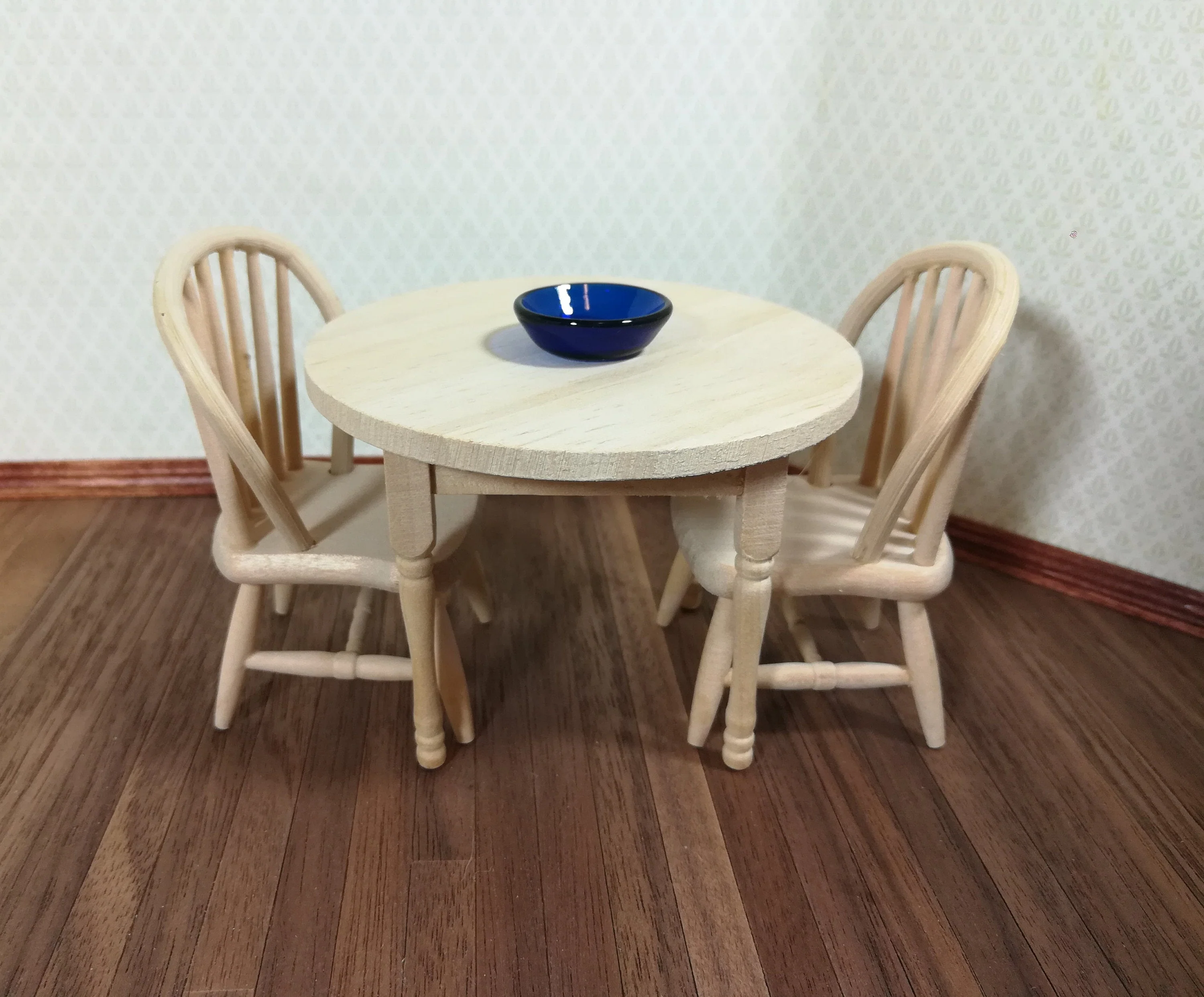 Dollhouse Miniature Windsor Spindle Back Kitchen Chair Unfinished Wood 1:12 Scale - Image 4