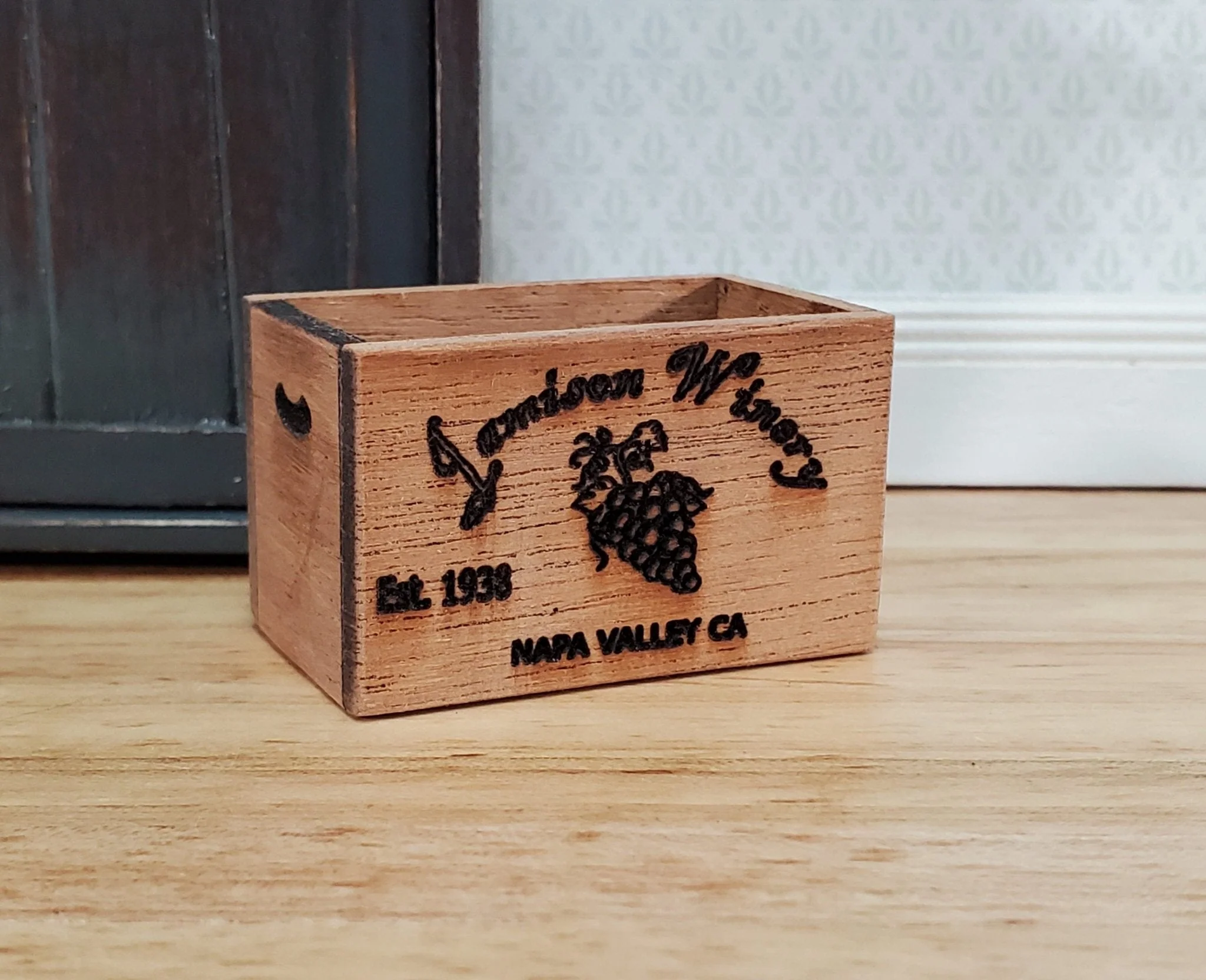 Dollhouse Miniature Wine Crate Jamison Winery Napa Valley Vintage Style 1:12 Scale Handmade