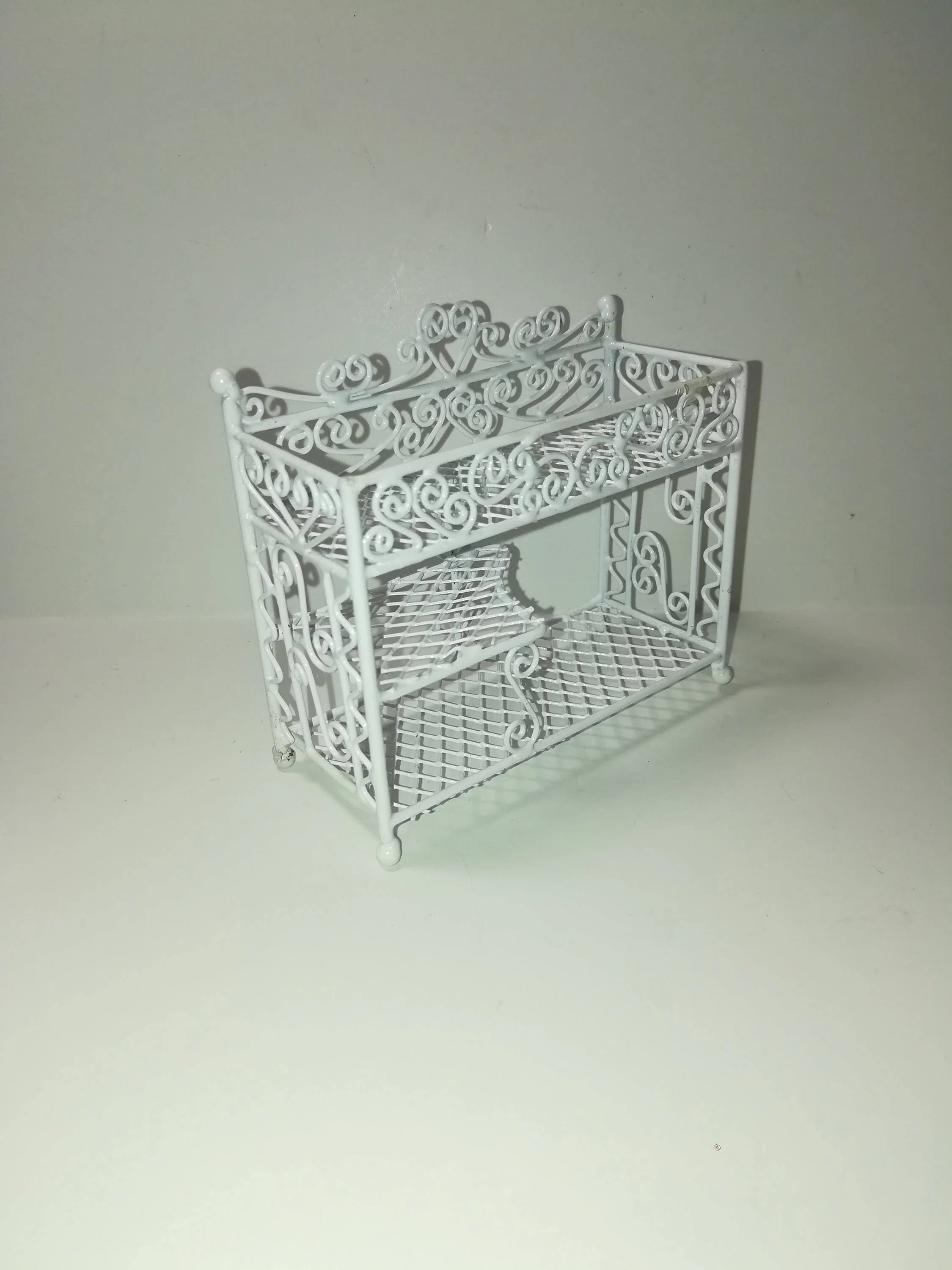 Dollhouse Miniature Wire Plant Stand 3 Shelf White 1:12 Scale or Fairy Garden - Image 2