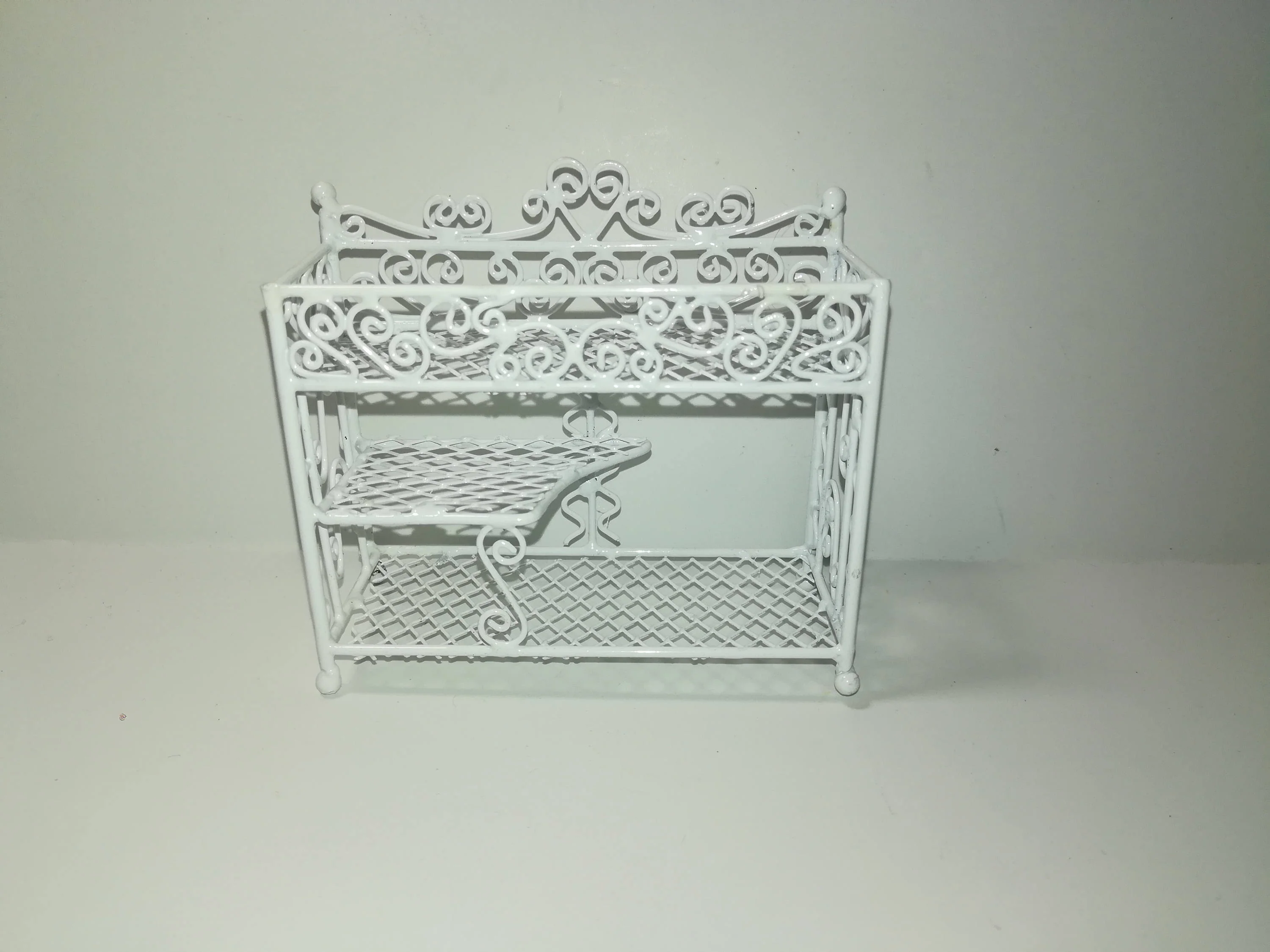 Dollhouse Miniature Wire Plant Stand 3 Shelf White 1:12 Scale or Fairy Garden - Image 4