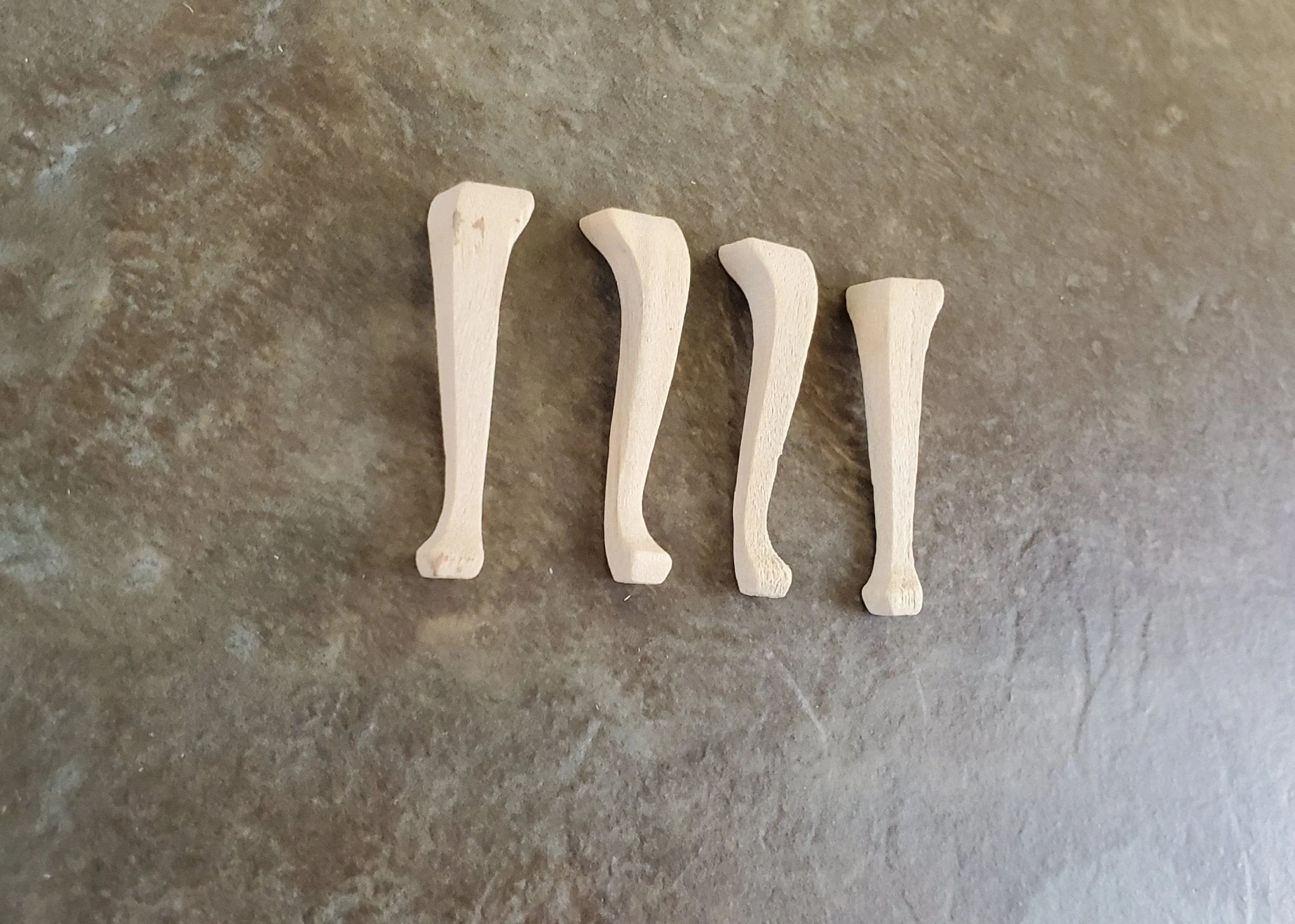 Dollhouse Miniature Wood Cabriole Legs for Furniture Medium Size x4 Pieces 1:12 Scale 1 5/8" - Image 2